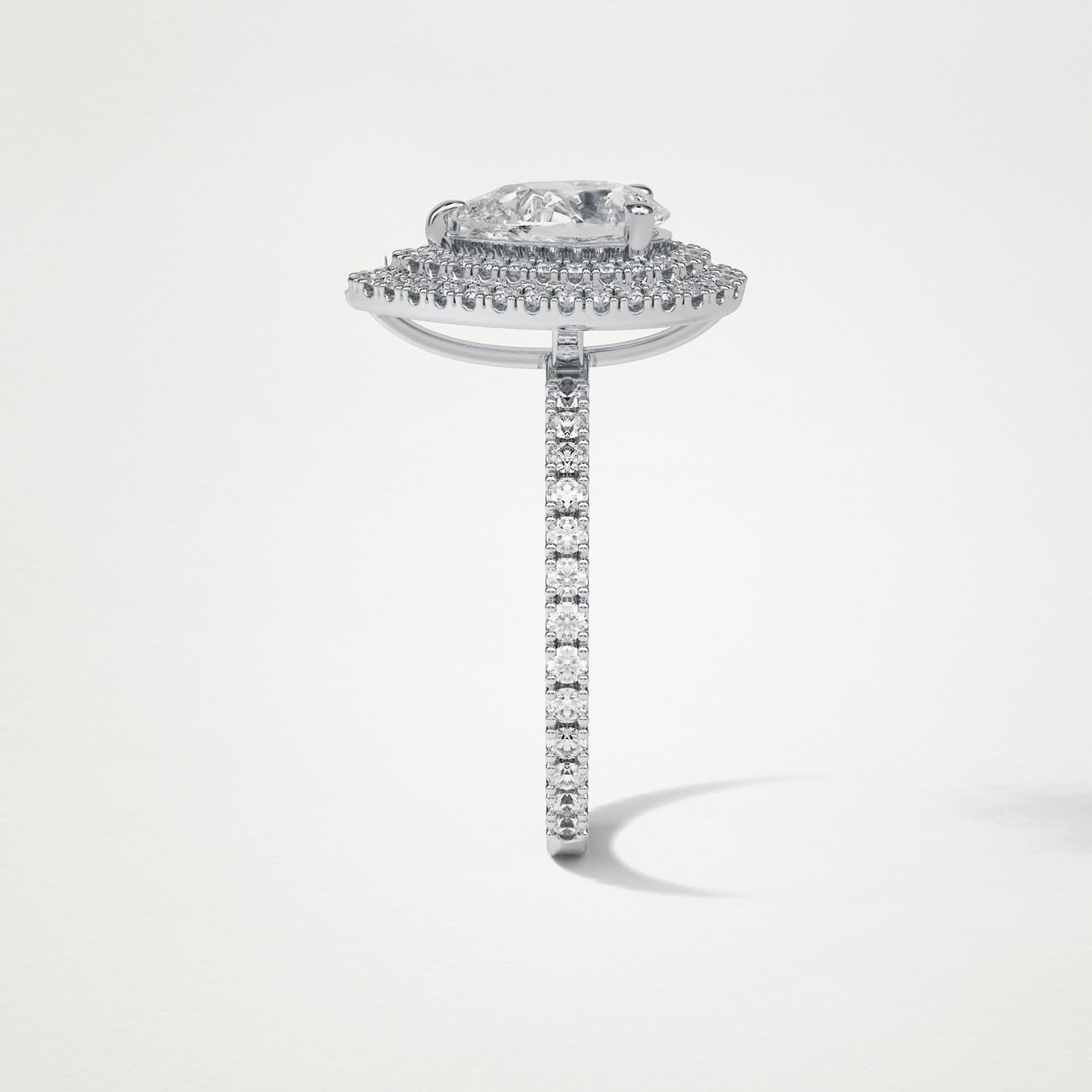 Pear Double Halo Moissanite Engagement Ring – 1.33 CT Lab-Created Brilliance in 10K/14K/18K Gold