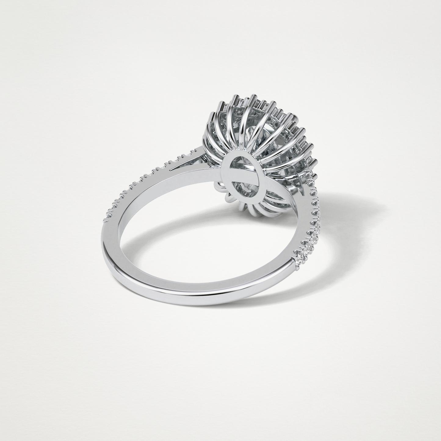 Oval Halo & Pave Moissanite Engagement Ring – 1.91 CT Lab-Created Brilliance in 10K/14K/18K Gold