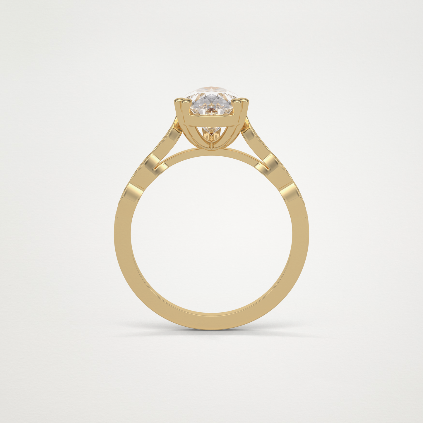 Pear Milgrain Pave Moissanite Engagement Ring – 1.93 CT Lab-Created Brilliance in 10K/14K/18K Gold