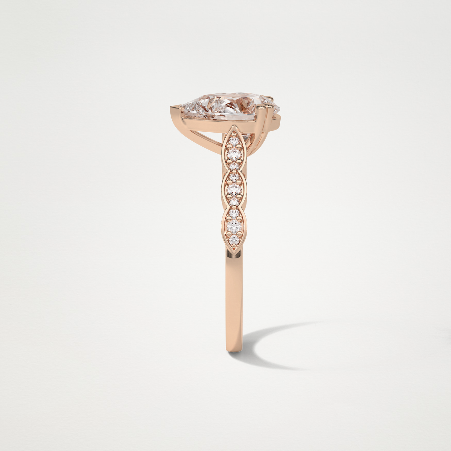 Pear Milgrain Pave Moissanite Engagement Ring – 1.93 CT Lab-Created Brilliance in 10K/14K/18K Gold