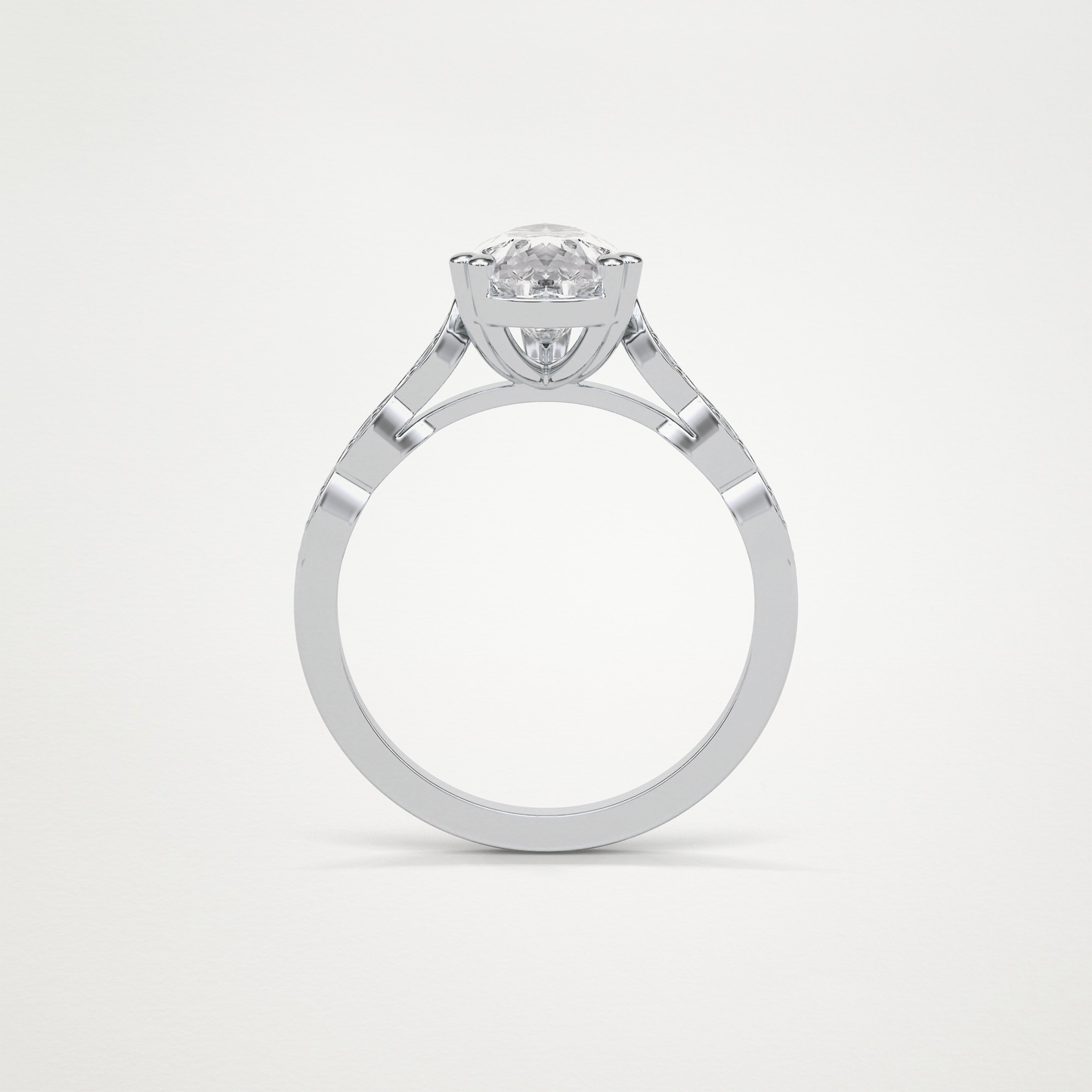 Pear Milgrain Pave Moissanite Engagement Ring – 1.93 CT Lab-Created Brilliance in 10K/14K/18K Gold