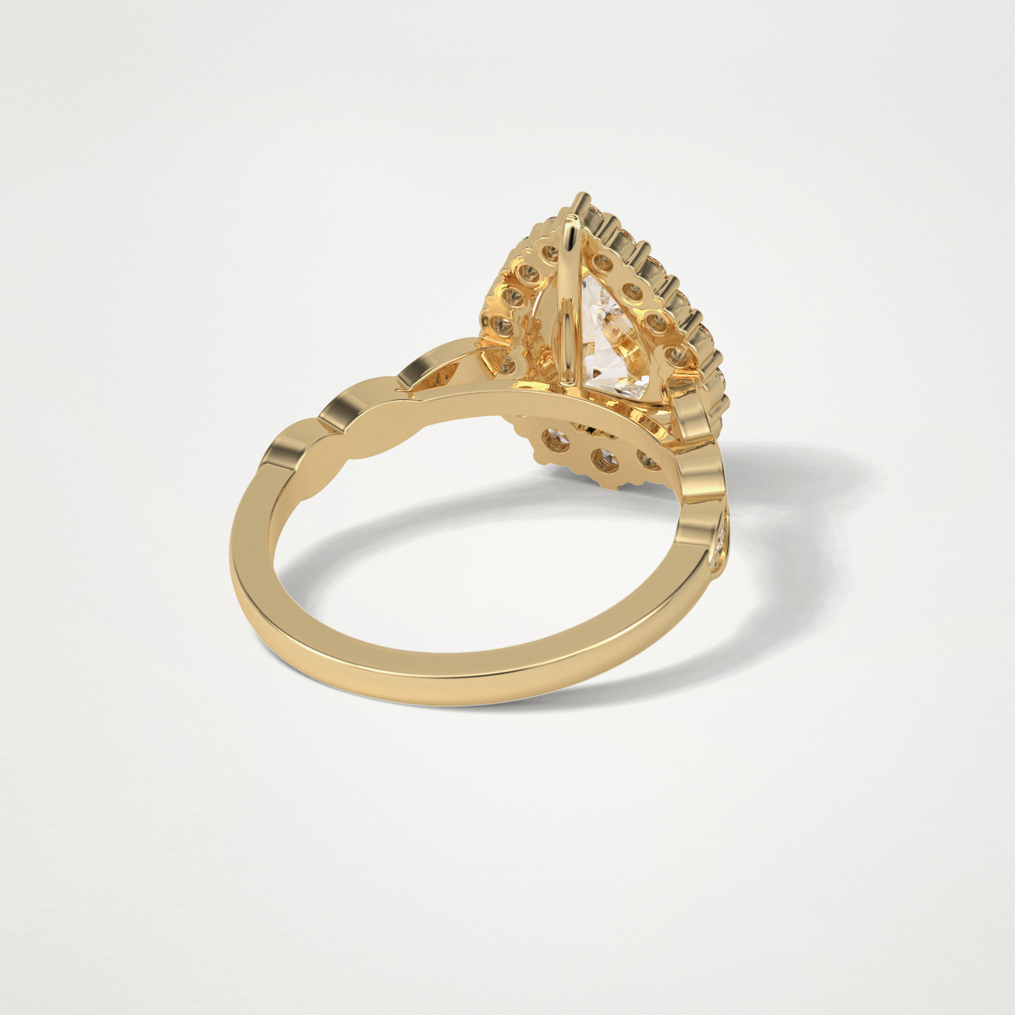 Pear Milgrain Halo Moissanite Engagement Ring – 1.93 CT Lab-Created Brilliance in 10K/14K/18K Gold