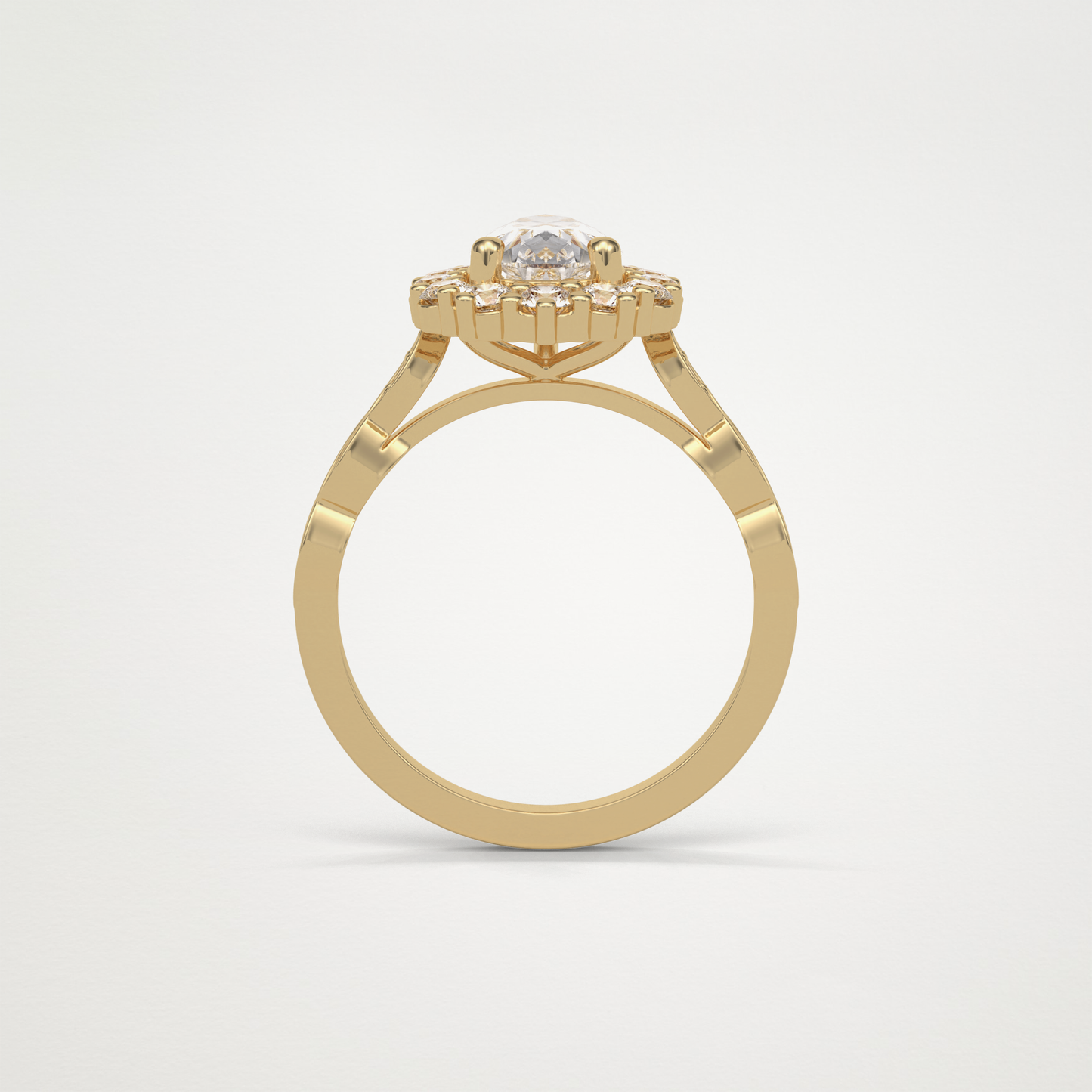 Pear Milgrain Halo Moissanite Engagement Ring – 1.93 CT Lab-Created Brilliance in 10K/14K/18K Gold