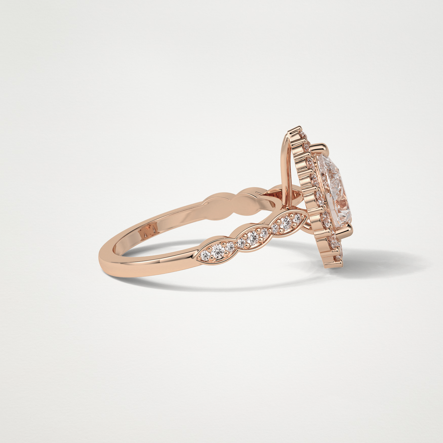 Pear Milgrain Halo Moissanite Engagement Ring – 1.93 CT Lab-Created Brilliance in 10K/14K/18K Gold
