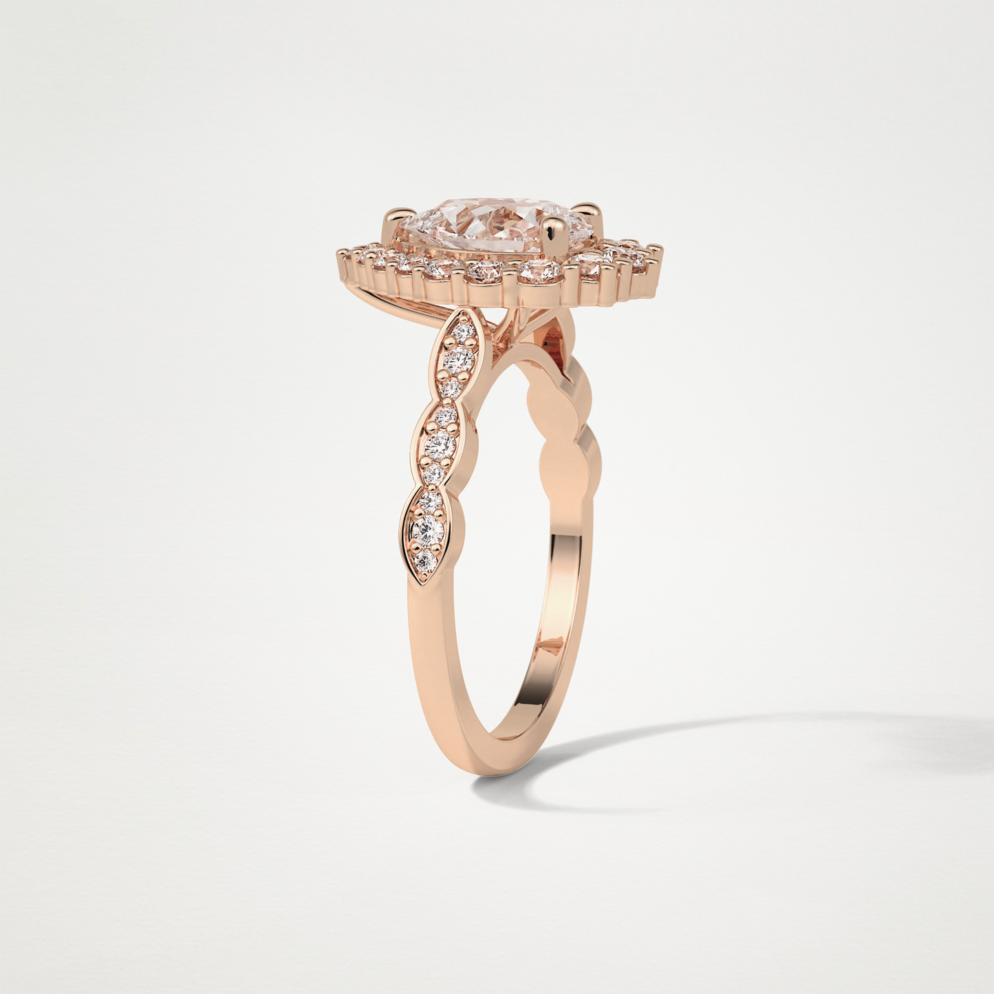 Pear Milgrain Halo Moissanite Engagement Ring – 1.93 CT Lab-Created Brilliance in 10K/14K/18K Gold