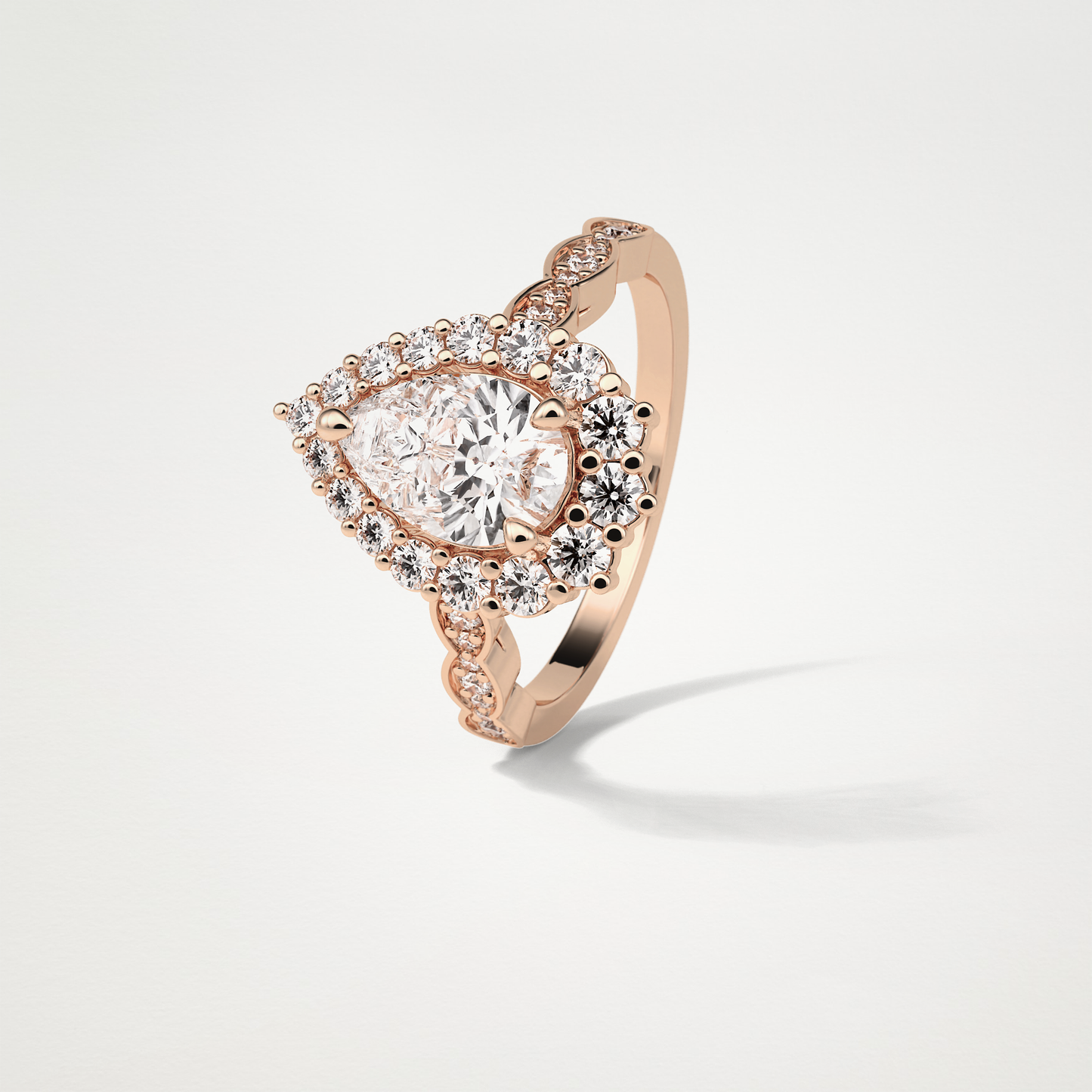 Pear Milgrain Halo Moissanite Engagement Ring – 1.93 CT Lab-Created Brilliance in 10K/14K/18K Gold