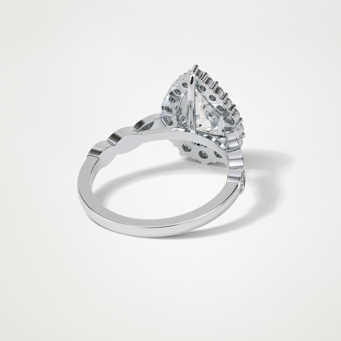 Pear Milgrain Halo Moissanite Engagement Ring – 1.93 CT Lab-Created Brilliance in 10K/14K/18K Gold
