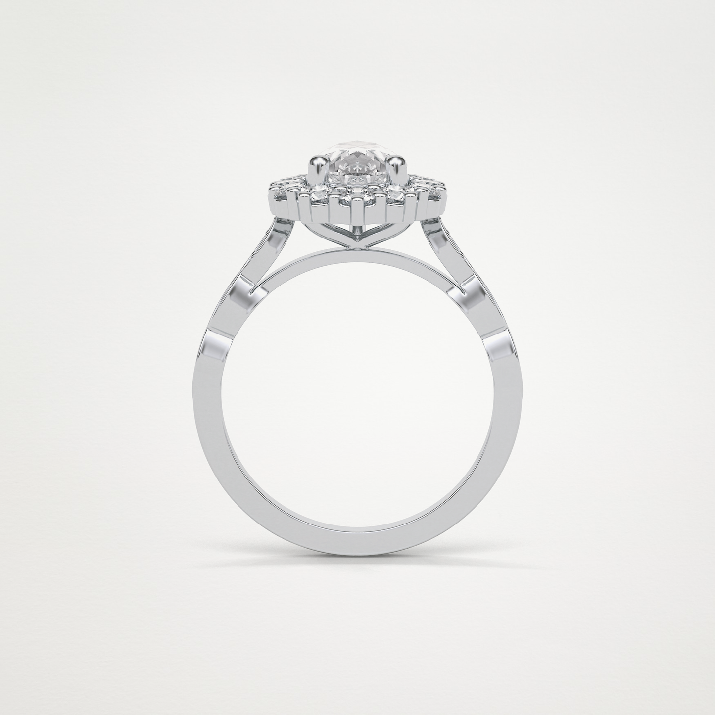 Pear Milgrain Halo Moissanite Engagement Ring – 1.93 CT Lab-Created Brilliance in 10K/14K/18K Gold