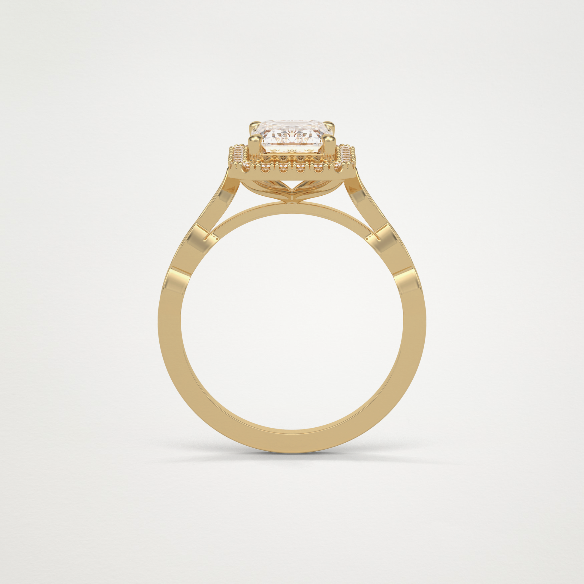 Emerald Milgrain Halo Moissanite Engagement Ring – 1.91 CT Lab-Created Brilliance in 10K/14K/18K Gold