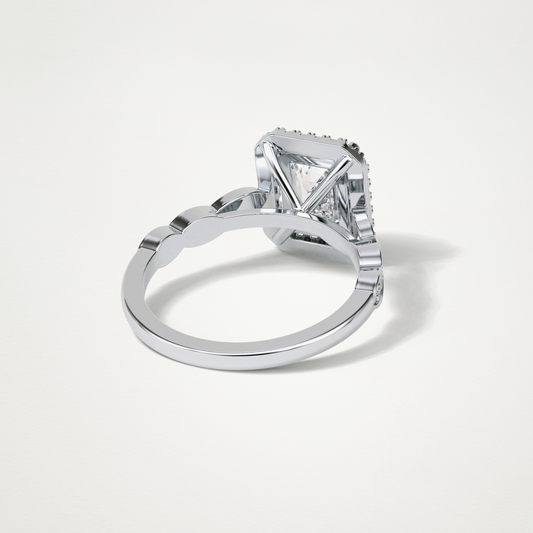 Emerald Milgrain Halo Moissanite Engagement Ring – 1.91 CT Lab-Created Brilliance in 10K/14K/18K Gold