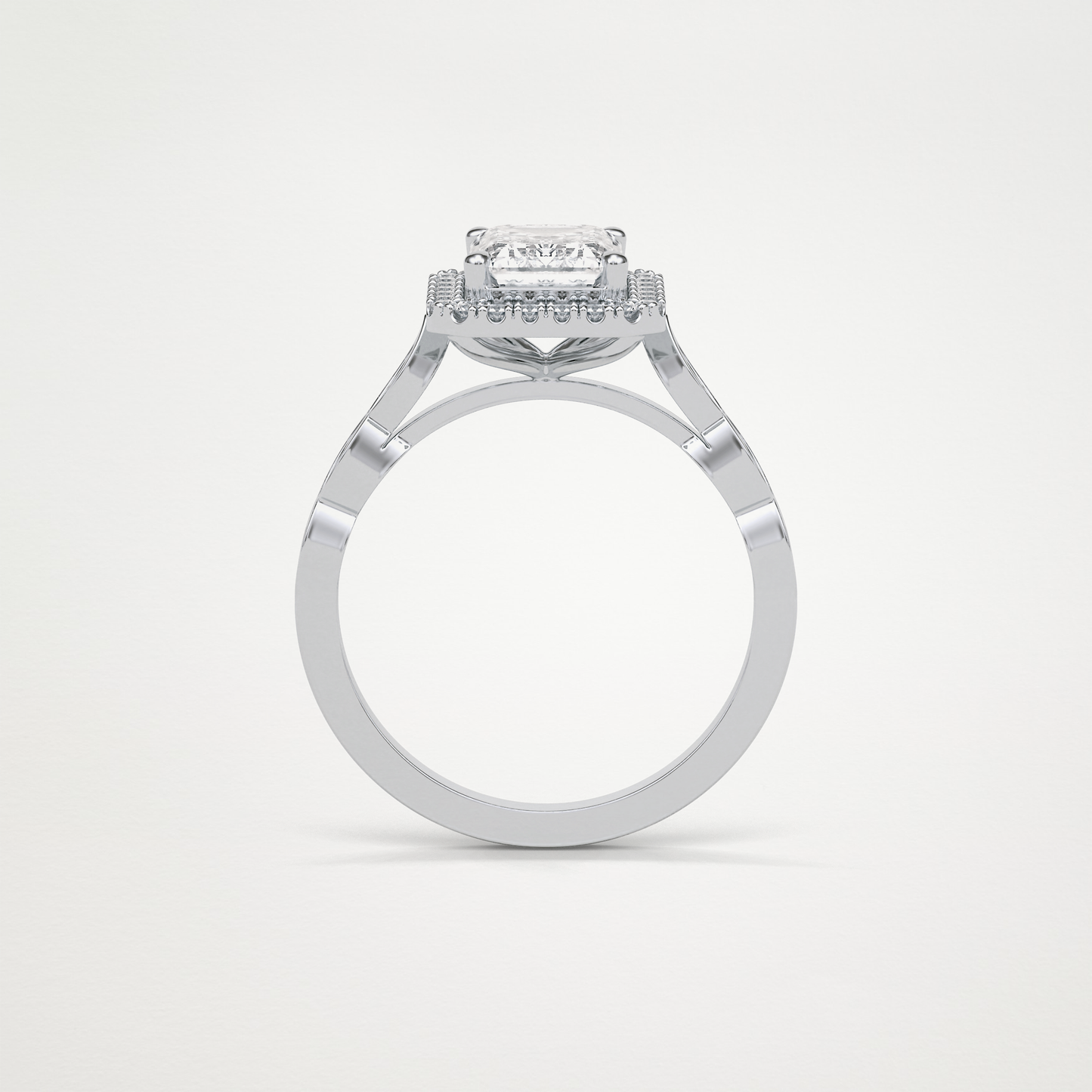 Emerald Milgrain Halo Moissanite Engagement Ring – 1.91 CT Lab-Created Brilliance in 10K/14K/18K Gold