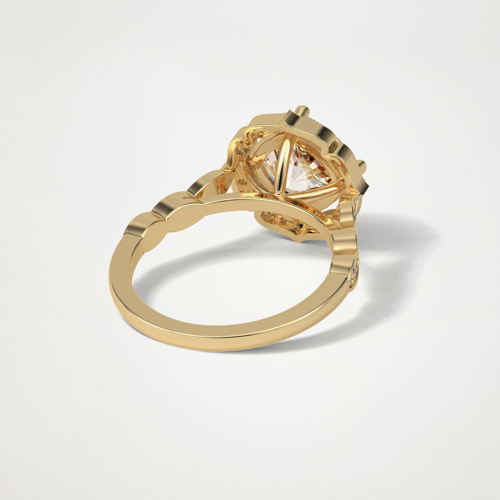 Cushion Milgrain Halo Moissanite Engagement Ring – 2.1 CT Lab-Created Brilliance in 10K/14K/18K Gold 9