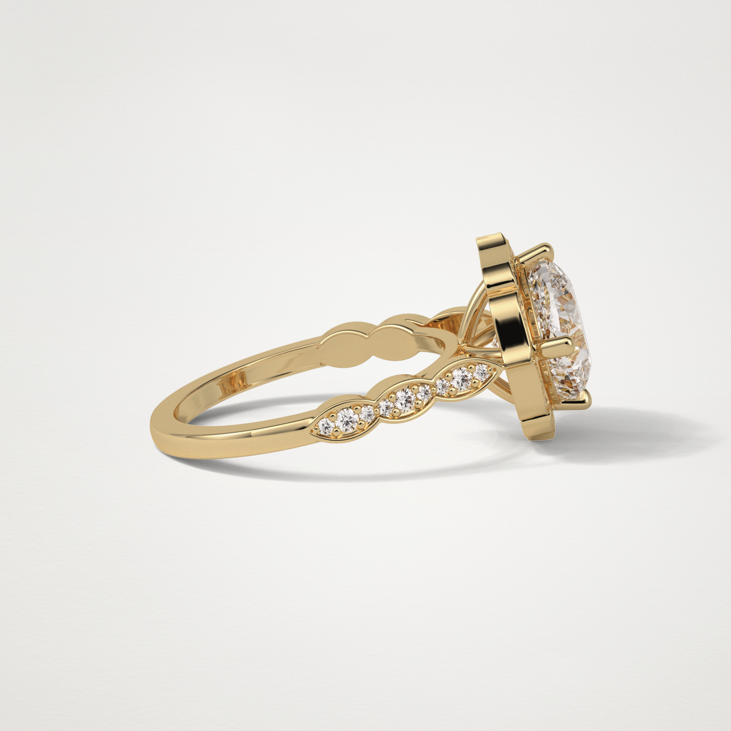 Cushion Milgrain Halo Moissanite Engagement Ring – 2.1 CT Lab-Created Brilliance in 10K/14K/18K Gold 10