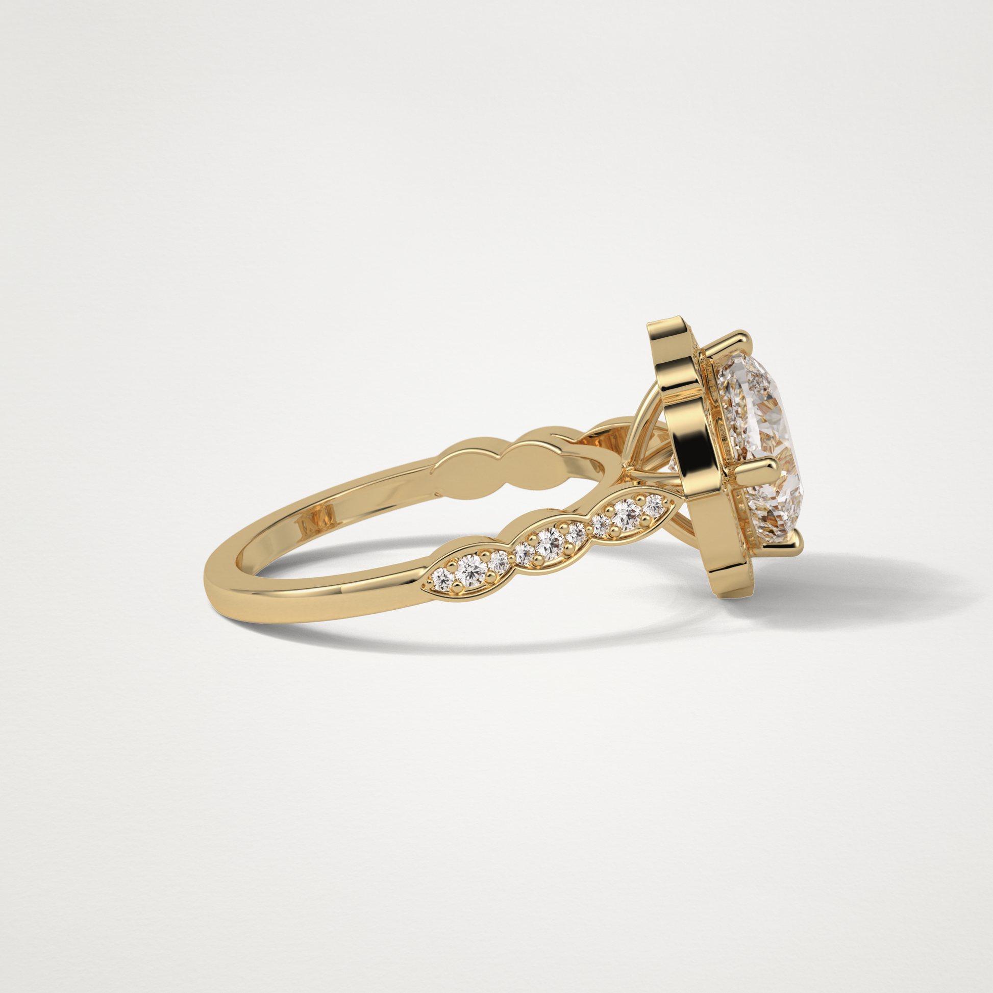 Cushion Milgrain Halo Moissanite Engagement Ring – 2.1 CT Lab-Created Brilliance in 10K/14K/18K Gold 10
