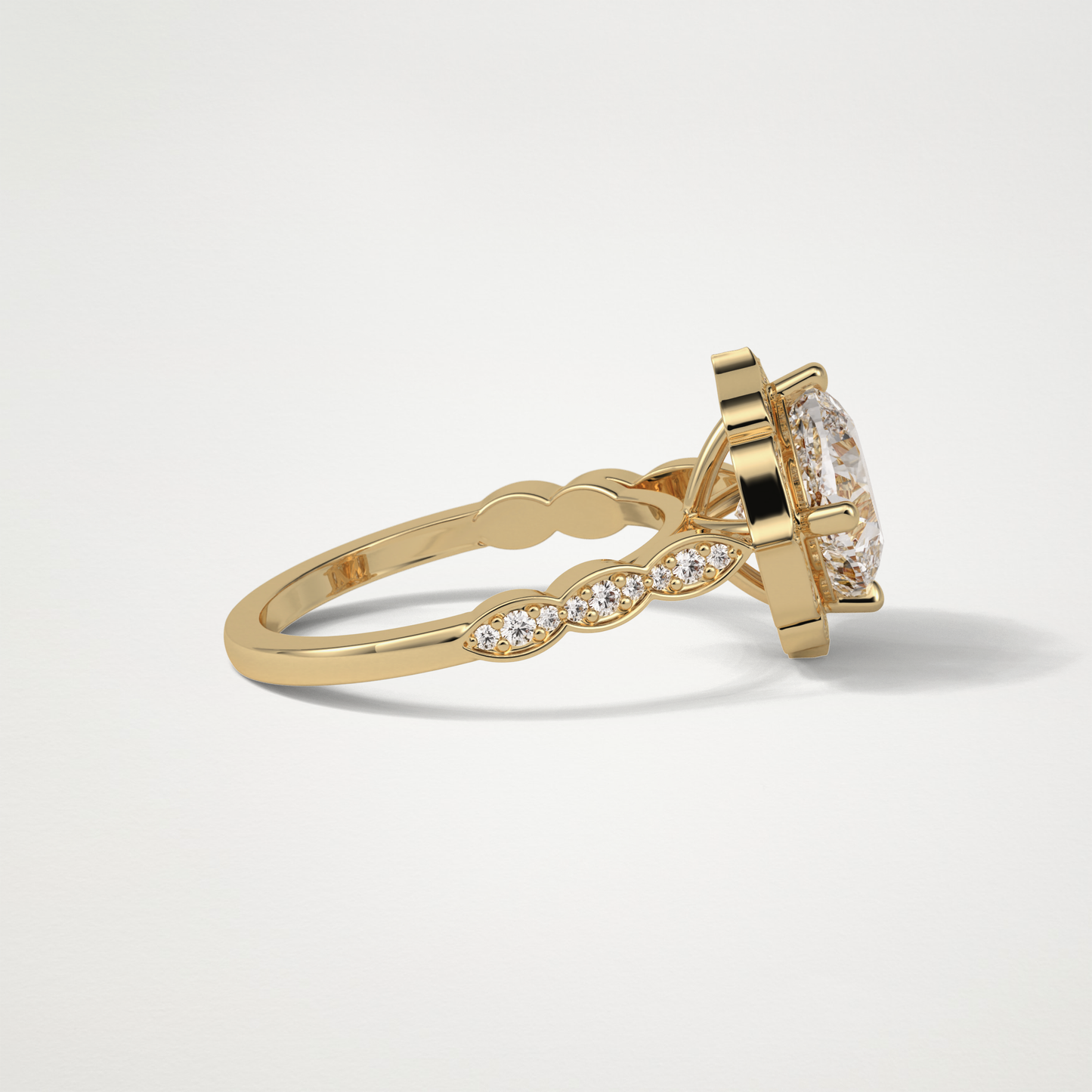 Cushion Halo & Pave Moissanite Engagement Ring – 2.1 CT Lab-Created Brilliance in 10K/14K/18K Gold