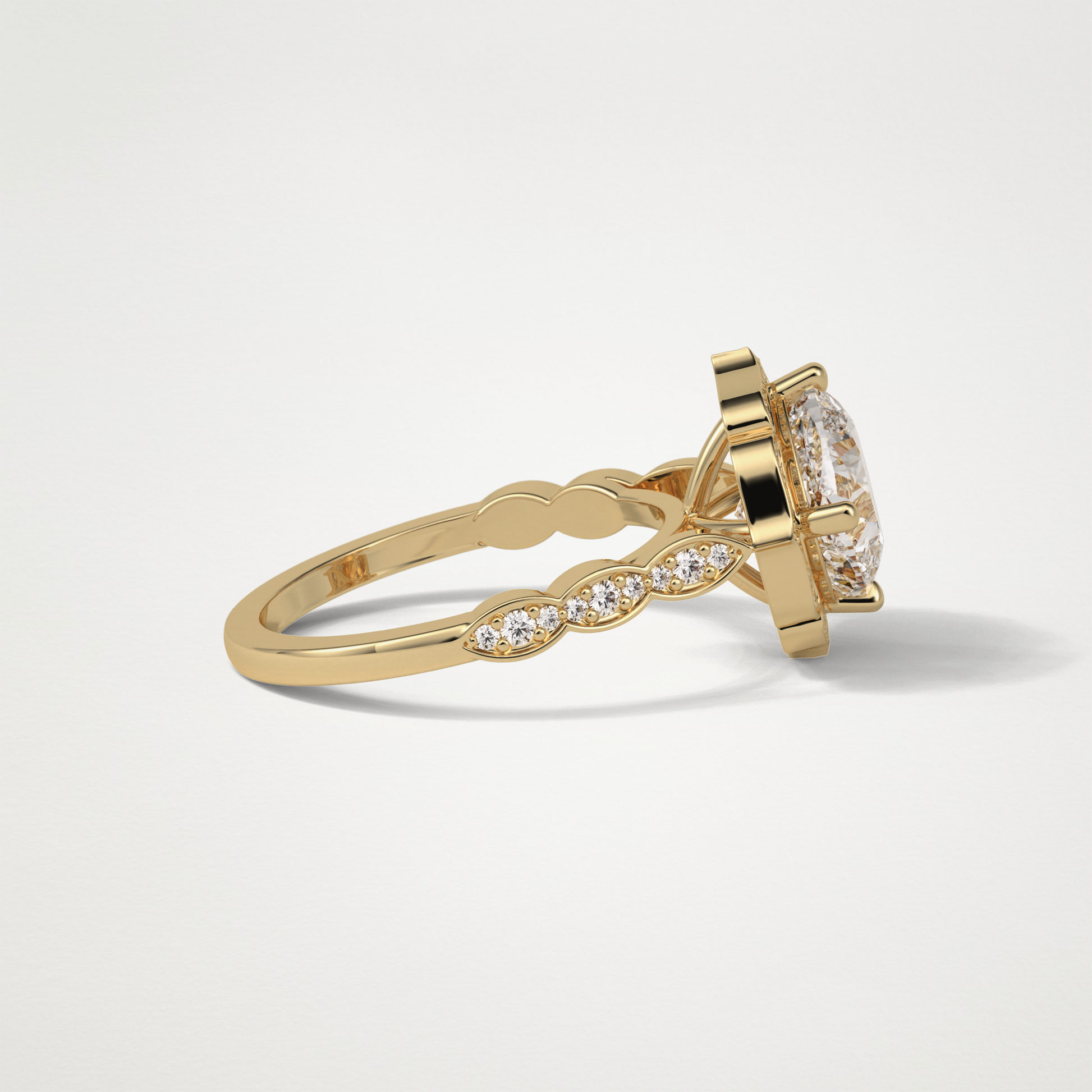 Cushion Halo & Pave Moissanite Engagement Ring – 2.1 CT Lab-Created Brilliance in 10K/14K/18K Gold