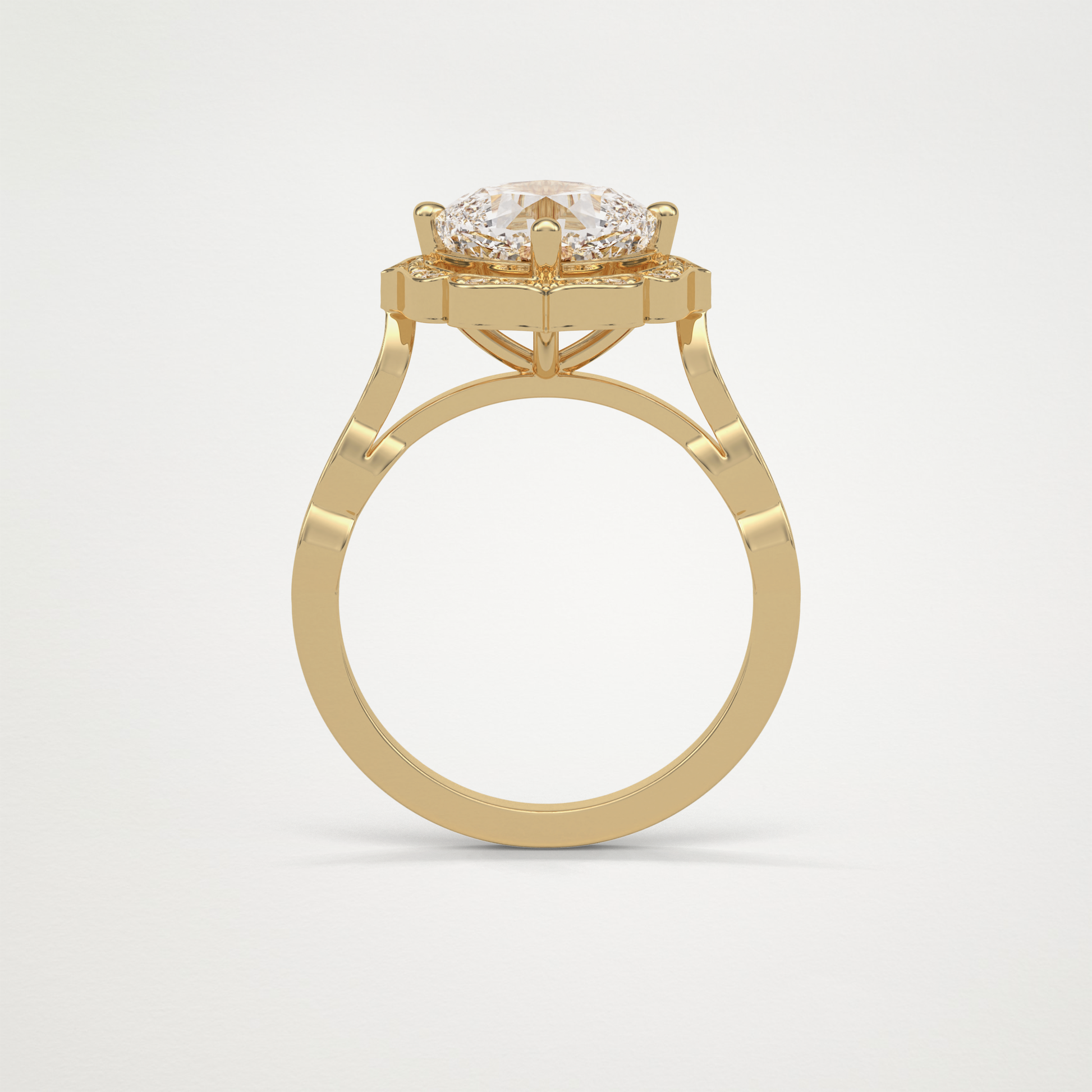 Cushion Halo & Pave Moissanite Engagement Ring – 2.1 CT Lab-Created Brilliance in 10K/14K/18K Gold