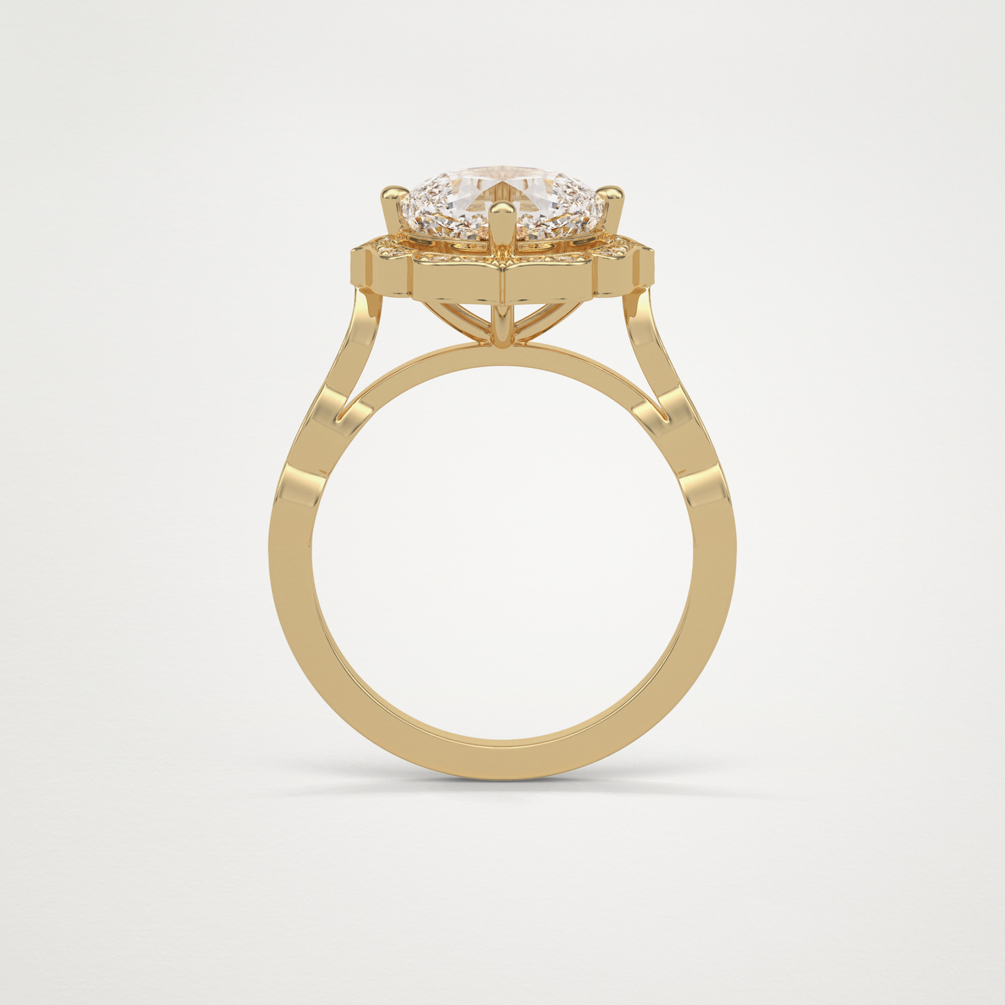 Cushion Milgrain Halo Moissanite Engagement Ring – 2.1 CT Lab-Created Brilliance in 10K/14K/18K Gold 14