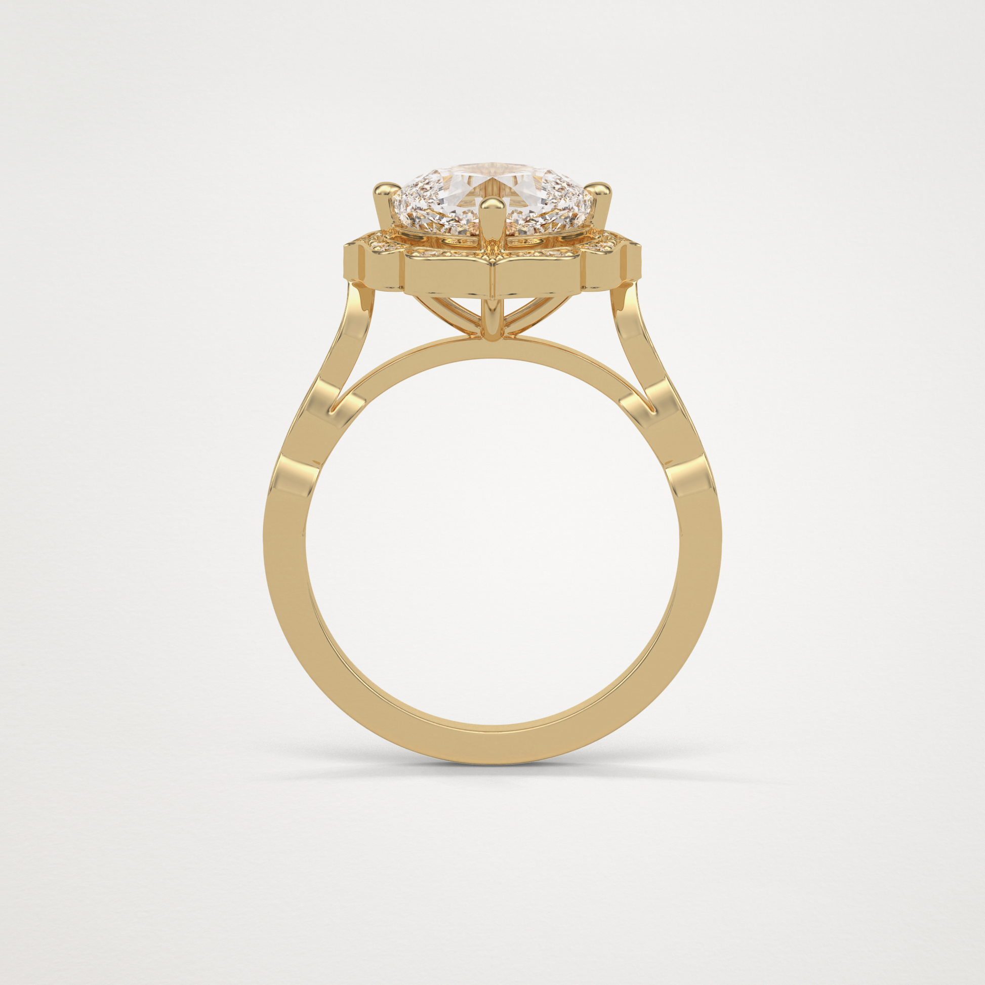 Cushion Milgrain Halo Moissanite Engagement Ring – 2.1 CT Lab-Created Brilliance in 10K/14K/18K Gold 14
