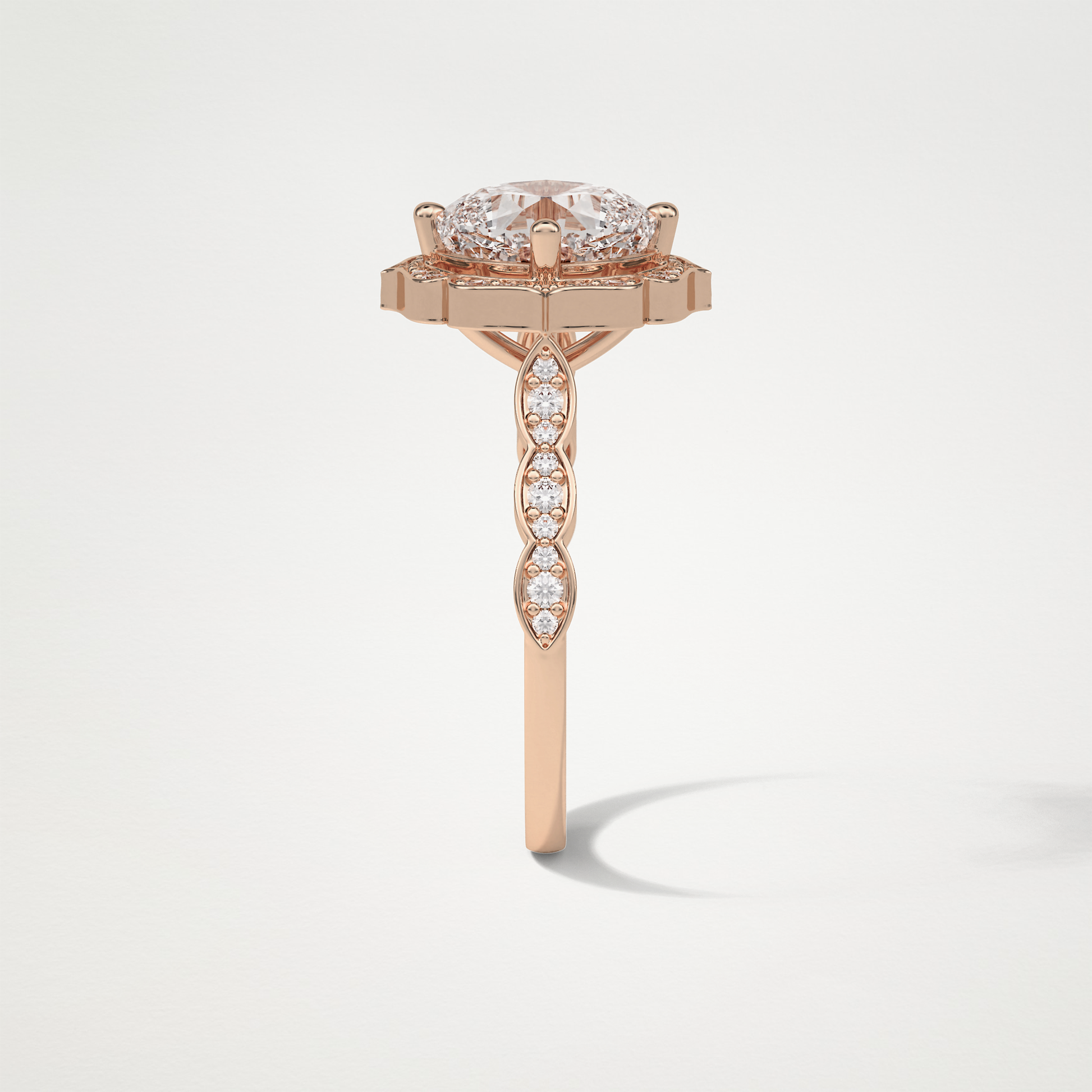 Cushion Halo & Pave Moissanite Engagement Ring – 2.1 CT Lab-Created Brilliance in 10K/14K/18K Gold