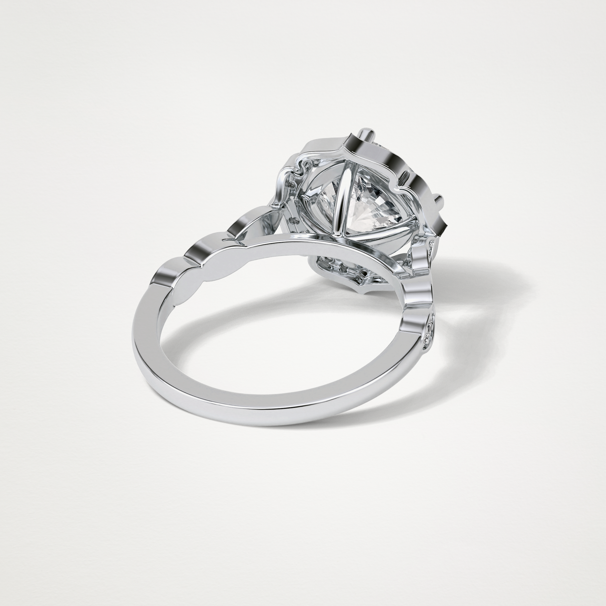 Cushion Milgrain Halo Moissanite Engagement Ring – 2.1 CT Lab-Created Brilliance in 10K/14K/18K Gold 2