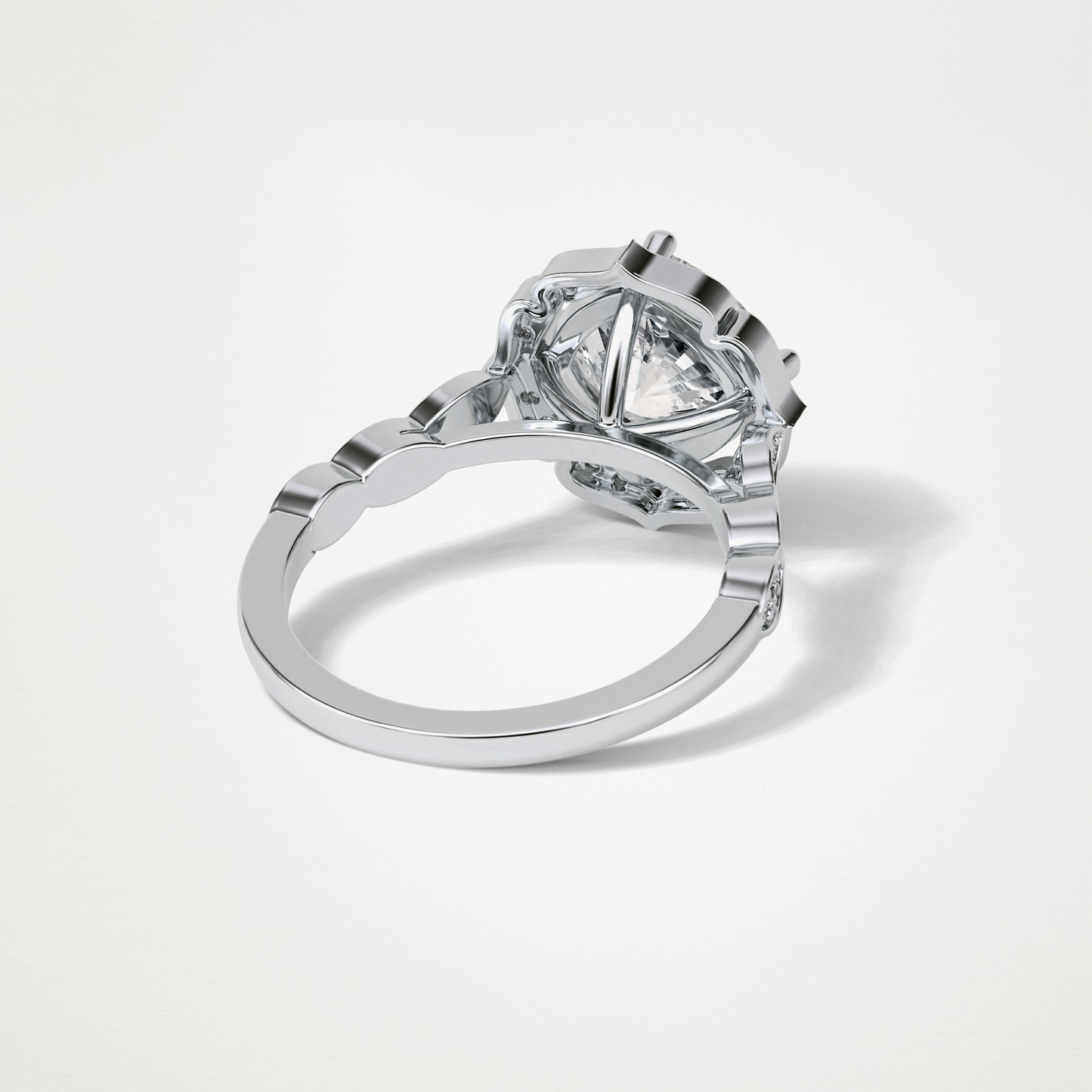 Cushion Halo & Pave Moissanite Engagement Ring – 2.1 CT Lab-Created Brilliance in 10K/14K/18K Gold