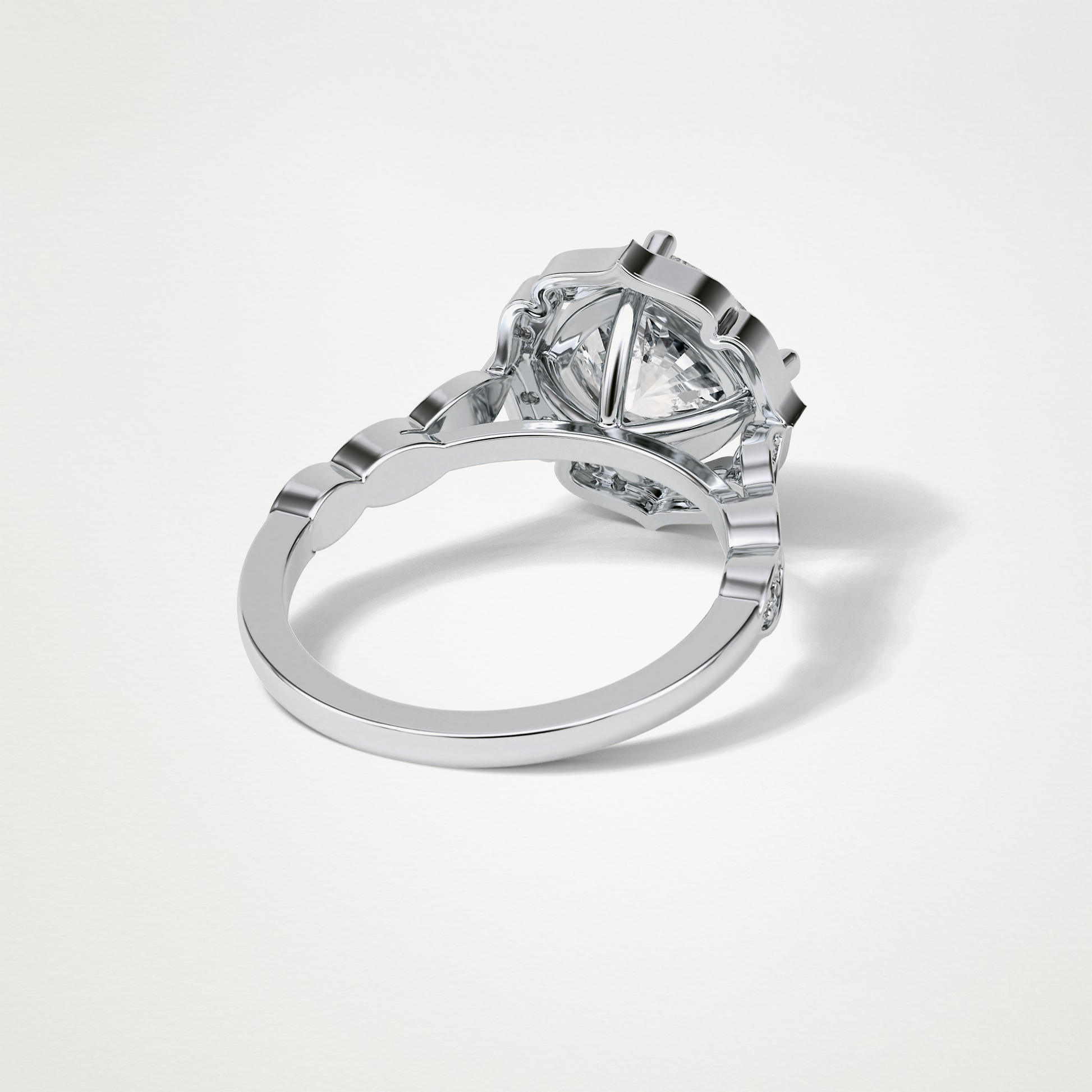 Cushion Halo & Pave Moissanite Engagement Ring – 2.1 CT Lab-Created Brilliance in 10K/14K/18K Gold