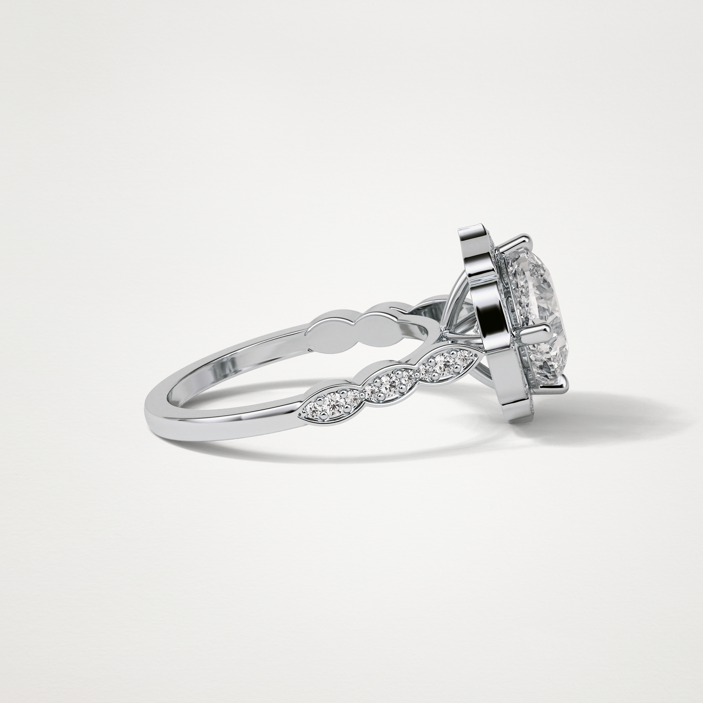 Cushion Milgrain Halo Moissanite Engagement Ring – 2.1 CT Lab-Created Brilliance in 10K/14K/18K Gold 3