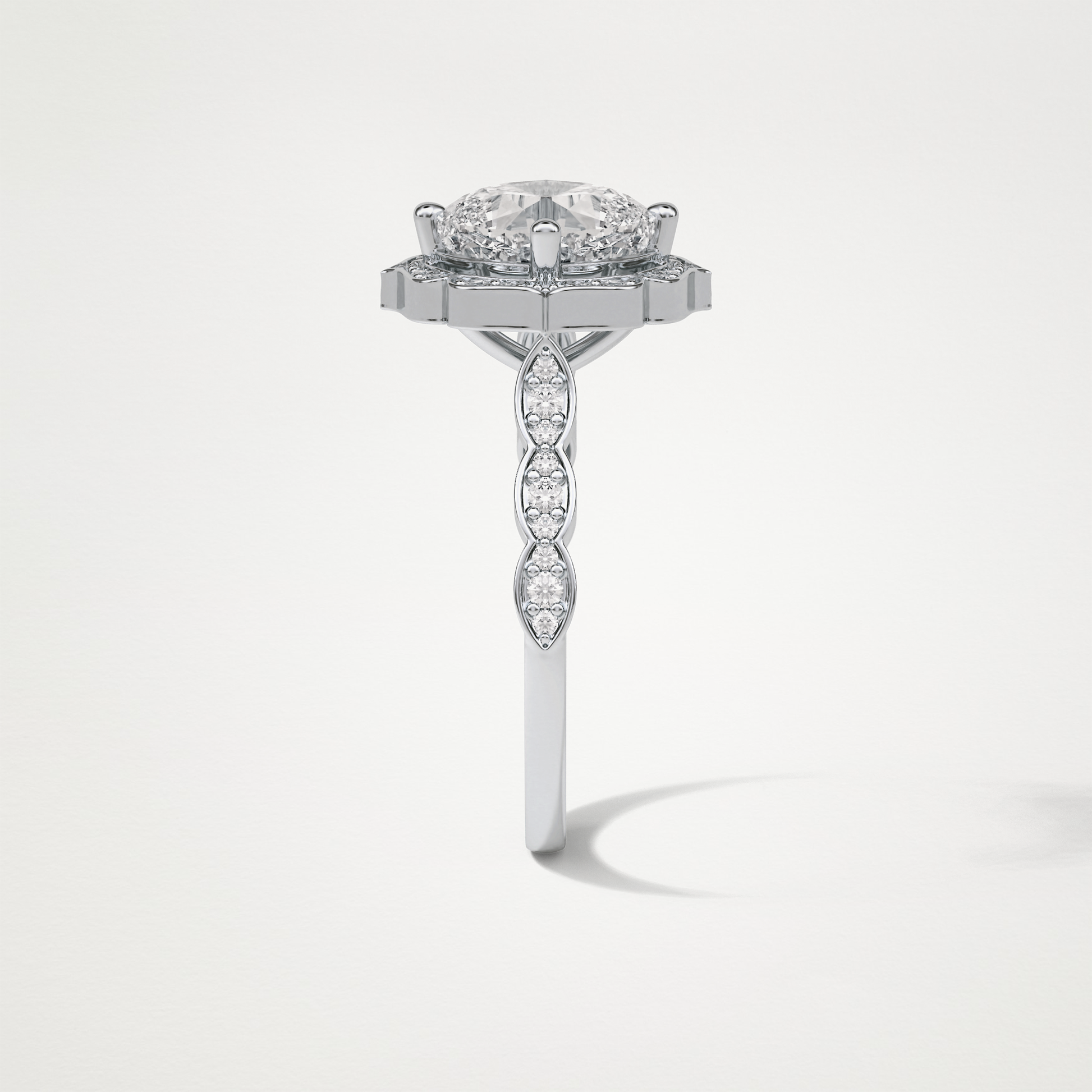Cushion Halo & Pave Moissanite Engagement Ring – 2.1 CT Lab-Created Brilliance in 10K/14K/18K Gold