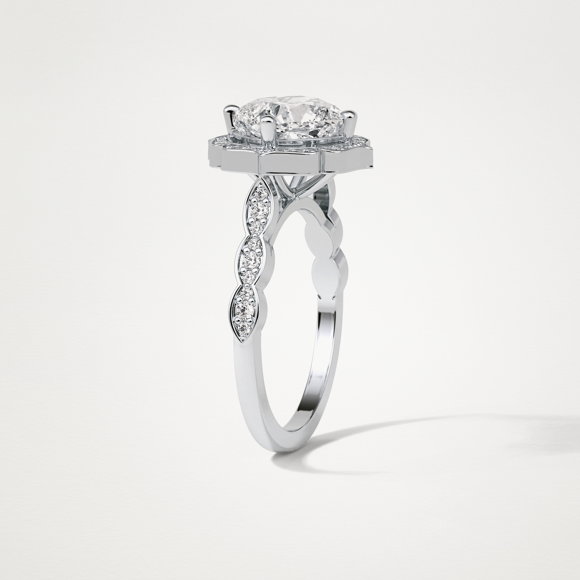 Cushion Milgrain Halo Moissanite Engagement Ring – 2.1 CT Lab-Created Brilliance in 10K/14K/18K Gold 5