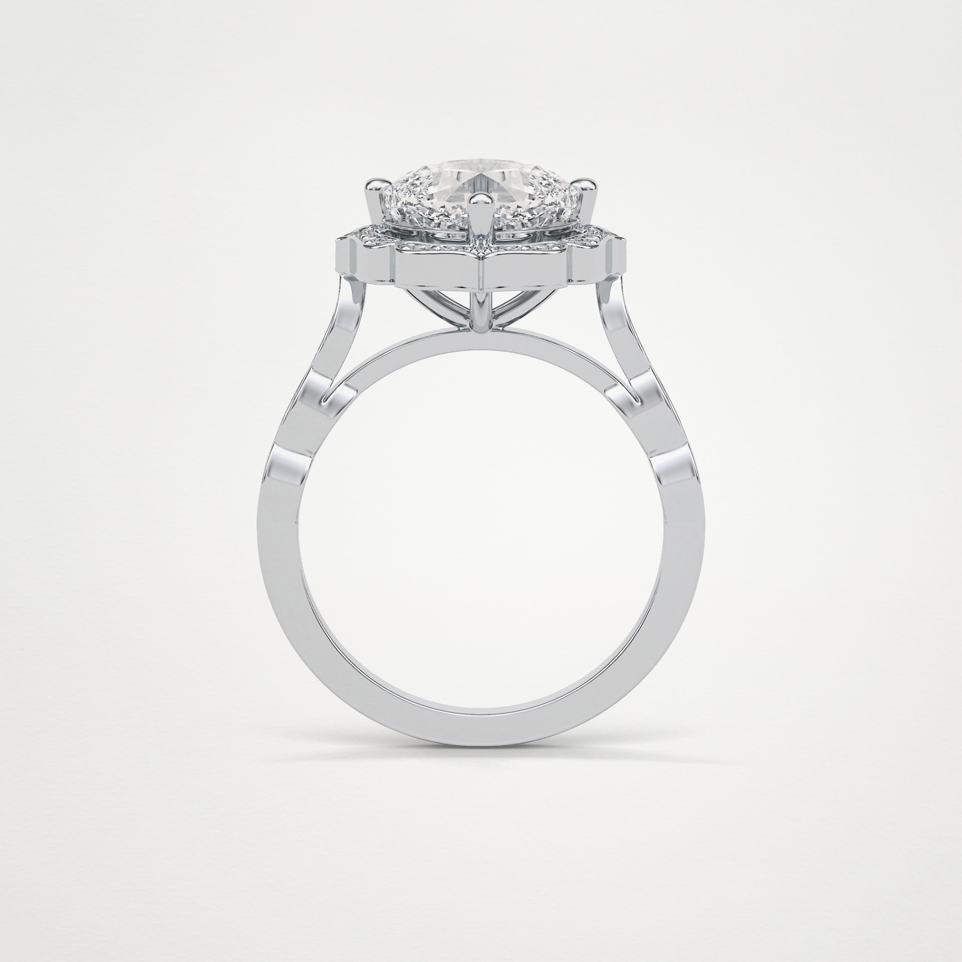 Cushion Halo & Pave Moissanite Engagement Ring – 2.1 CT Lab-Created Brilliance in 10K/14K/18K Gold