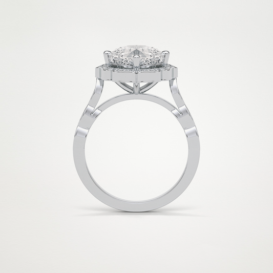 Cushion Halo & Pave Moissanite Engagement Ring – 2.1 CT Lab-Created Brilliance in 10K/14K/18K Gold