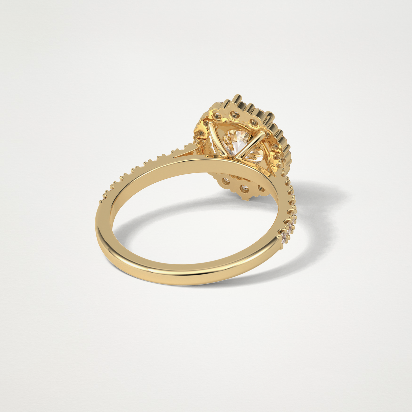 Round Pave & Halo Moissanite Engagement Ring – 1.25 CT Lab-Created Brilliance in 10K/14K/18K Gold