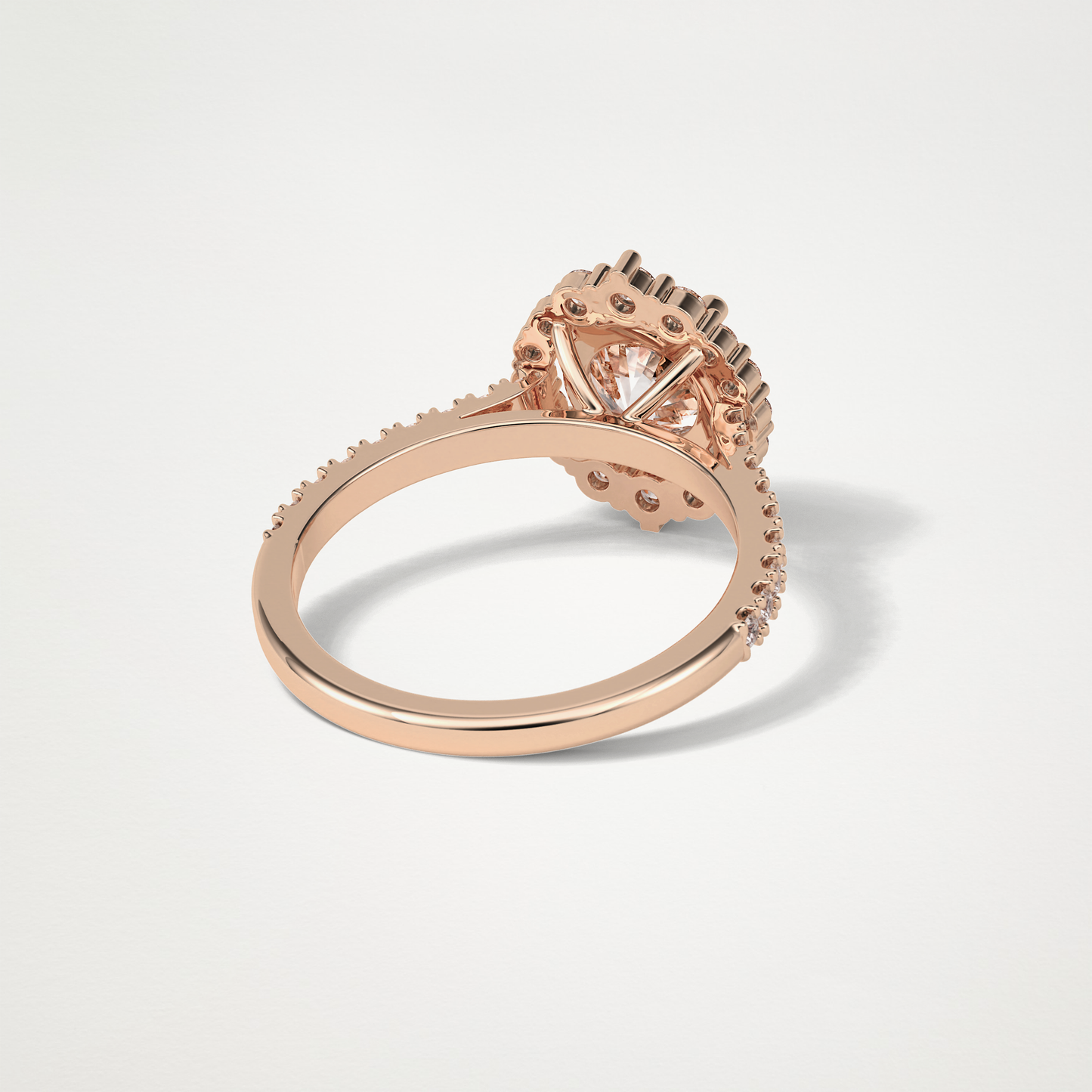 Round Pave & Halo Moissanite Engagement Ring – 1.25 CT Lab-Created Brilliance in 10K/14K/18K Gold