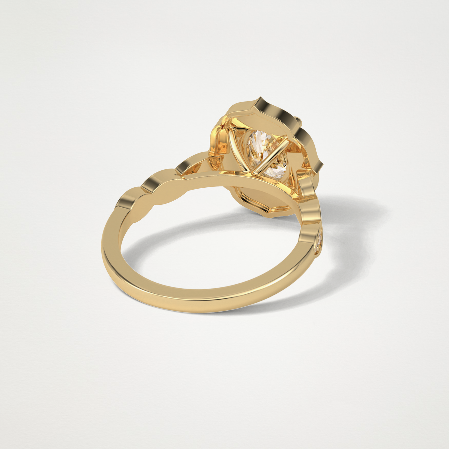 Oval Milgrain Halo Moissanite Engagement Ring – 1.31 CT Lab-Created Brilliance in 10K/14K/18K Gold