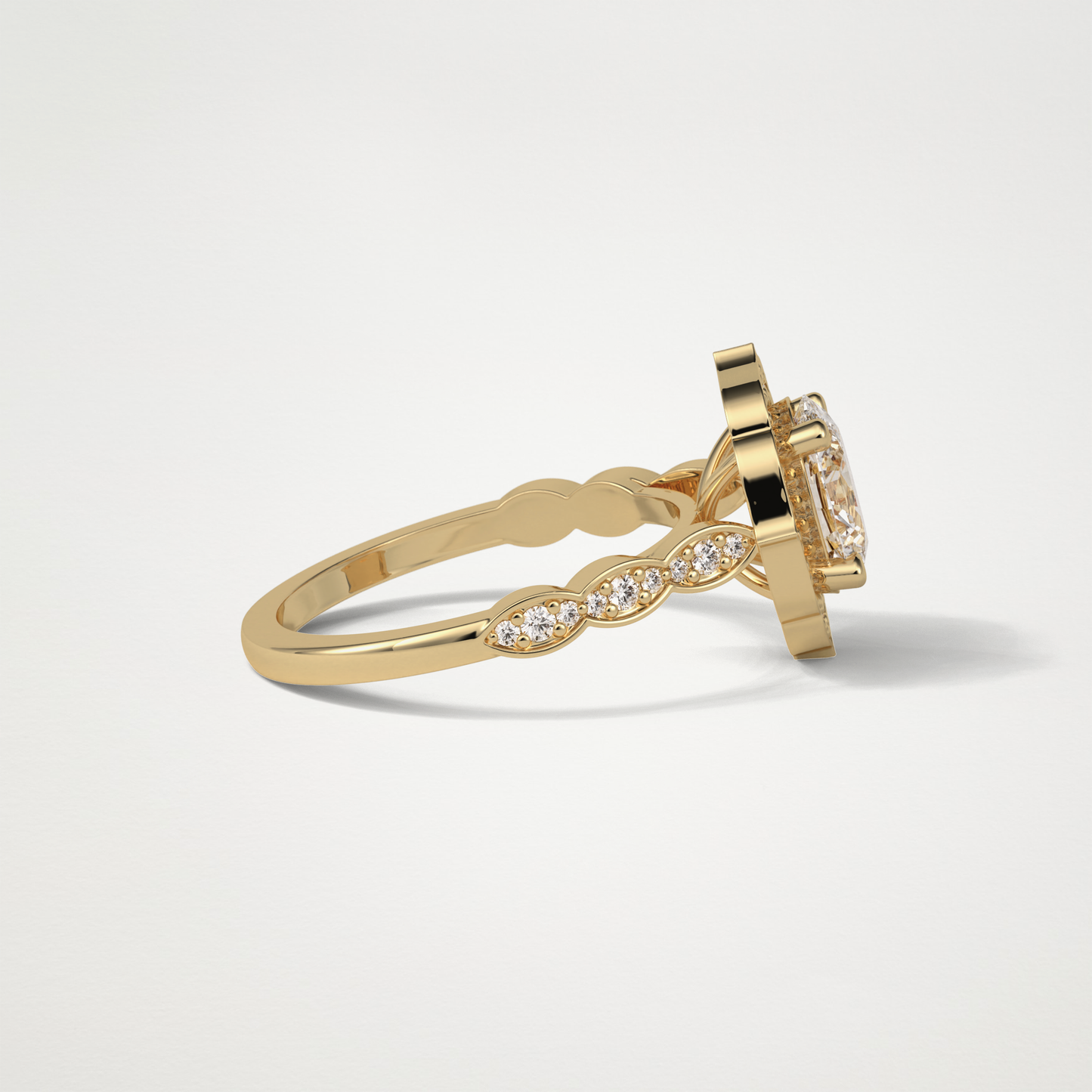 Oval Milgrain Halo Moissanite Engagement Ring – 1.31 CT Lab-Created Brilliance in 10K/14K/18K Gold