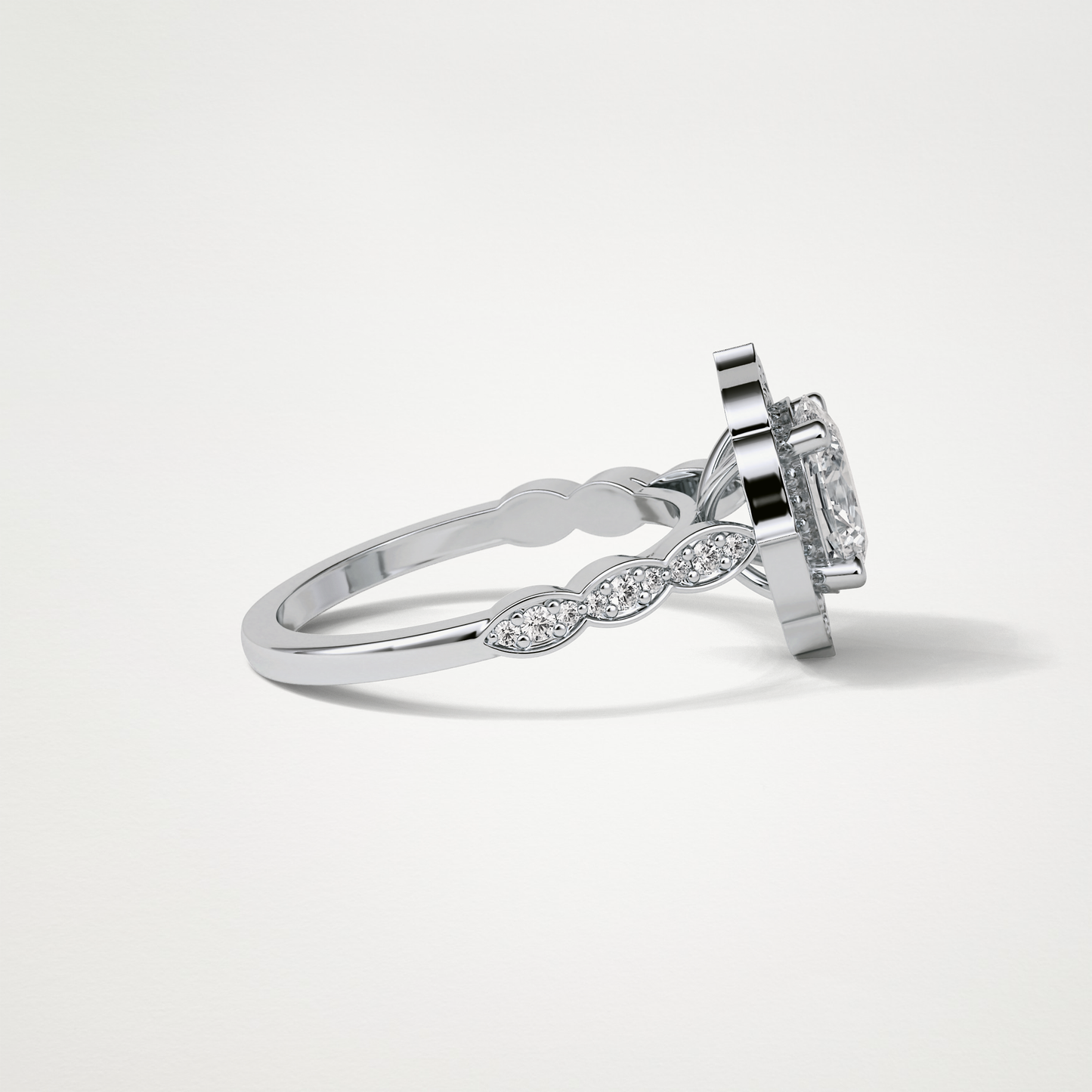 Oval Milgrain Halo Moissanite Engagement Ring – 1.31 CT Lab-Created Brilliance in 10K/14K/18K Gold