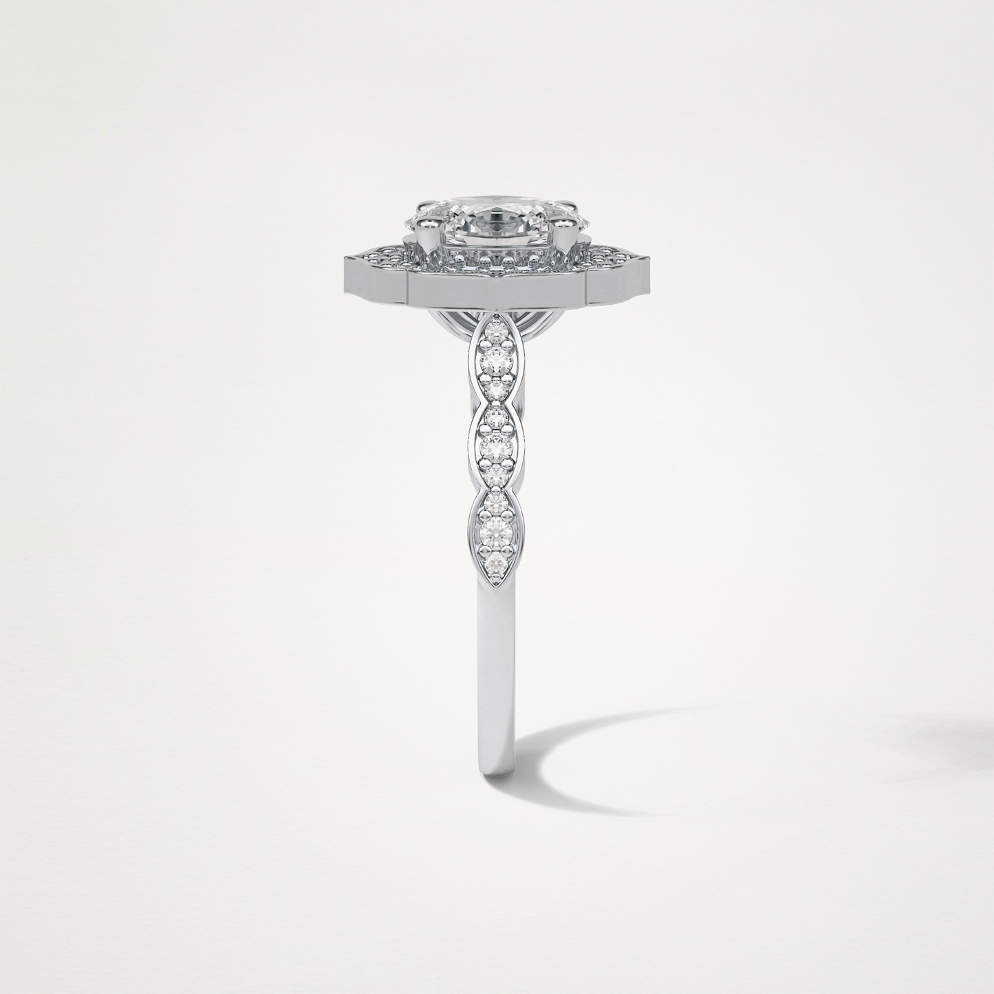 Oval Milgrain Halo Moissanite Engagement Ring – 1.31 CT Lab-Created Brilliance in 10K/14K/18K Gold