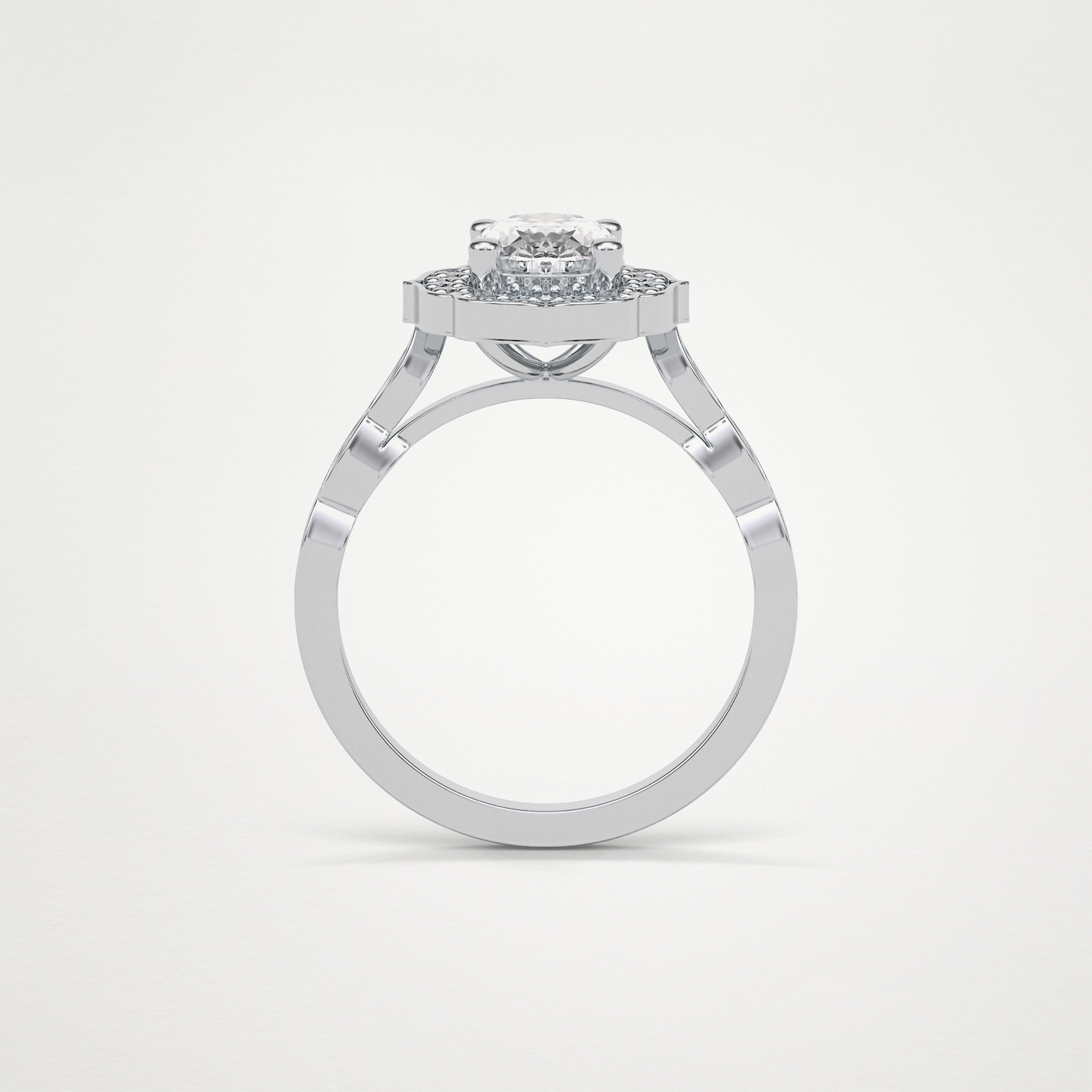 Oval Milgrain Halo Moissanite Engagement Ring – 1.31 CT Lab-Created Brilliance in 10K/14K/18K Gold