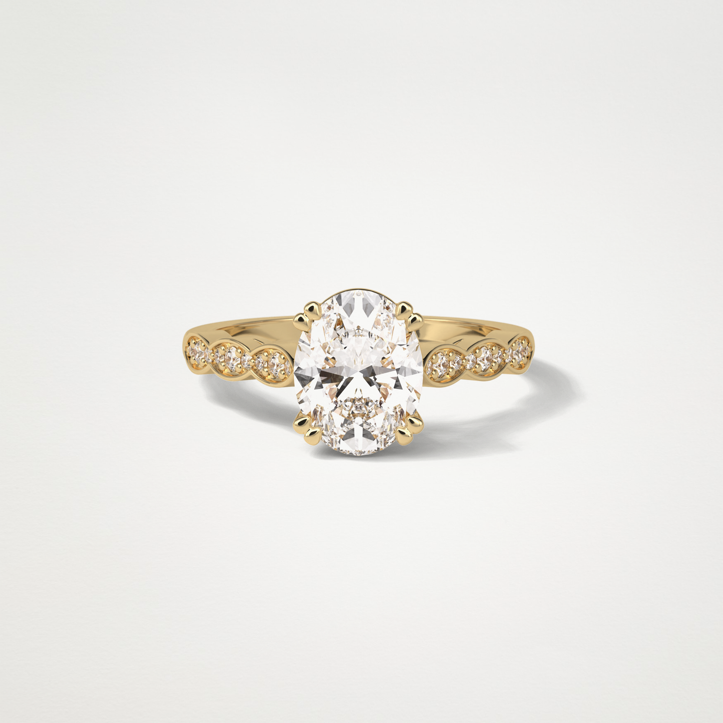 Oval Milgrain Moissanite Engagement Ring – 1.91 CT Lab-Created Brilliance in 10K/14K/18K Gold