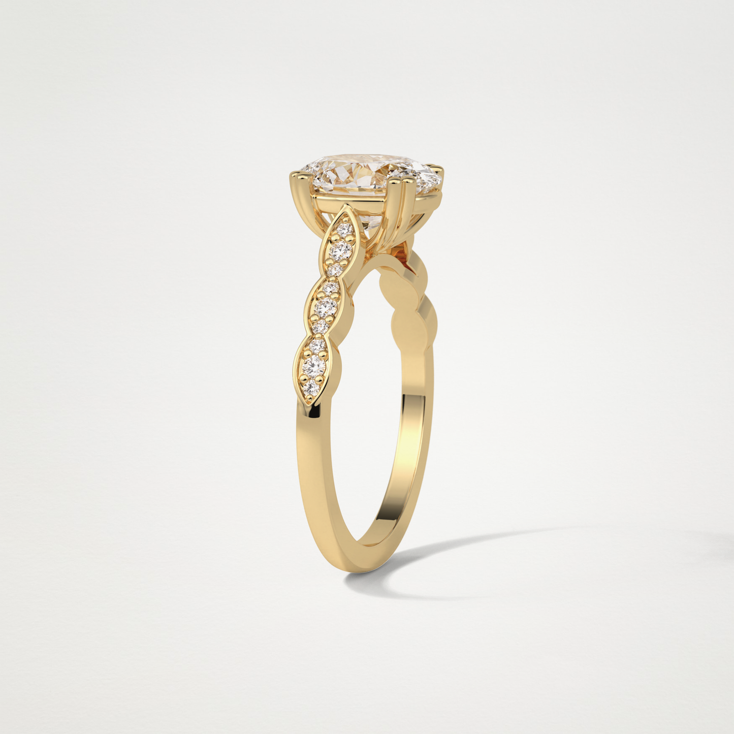 Oval Milgrain Moissanite Engagement Ring – 1.91 CT Lab-Created Brilliance in 10K/14K/18K Gold