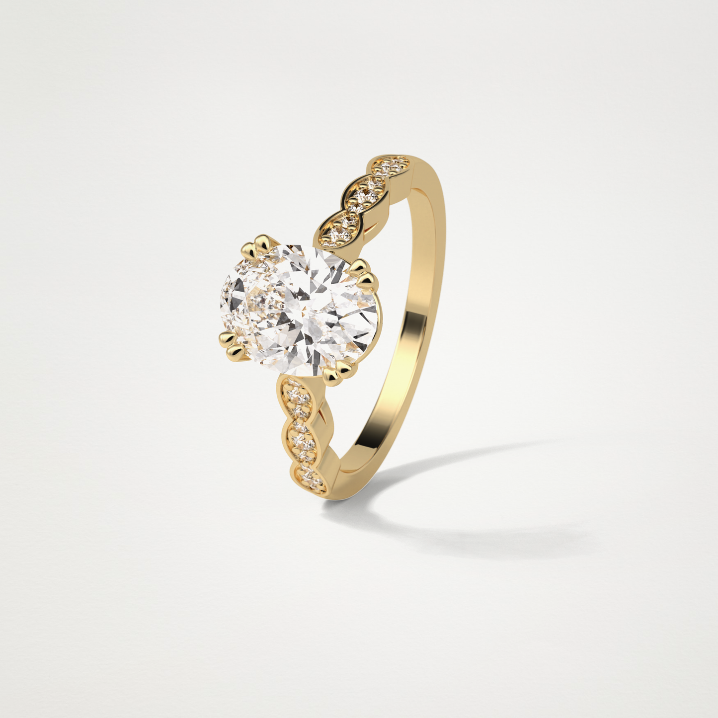 Oval Milgrain Moissanite Engagement Ring – 1.91 CT Lab-Created Brilliance in 10K/14K/18K Gold