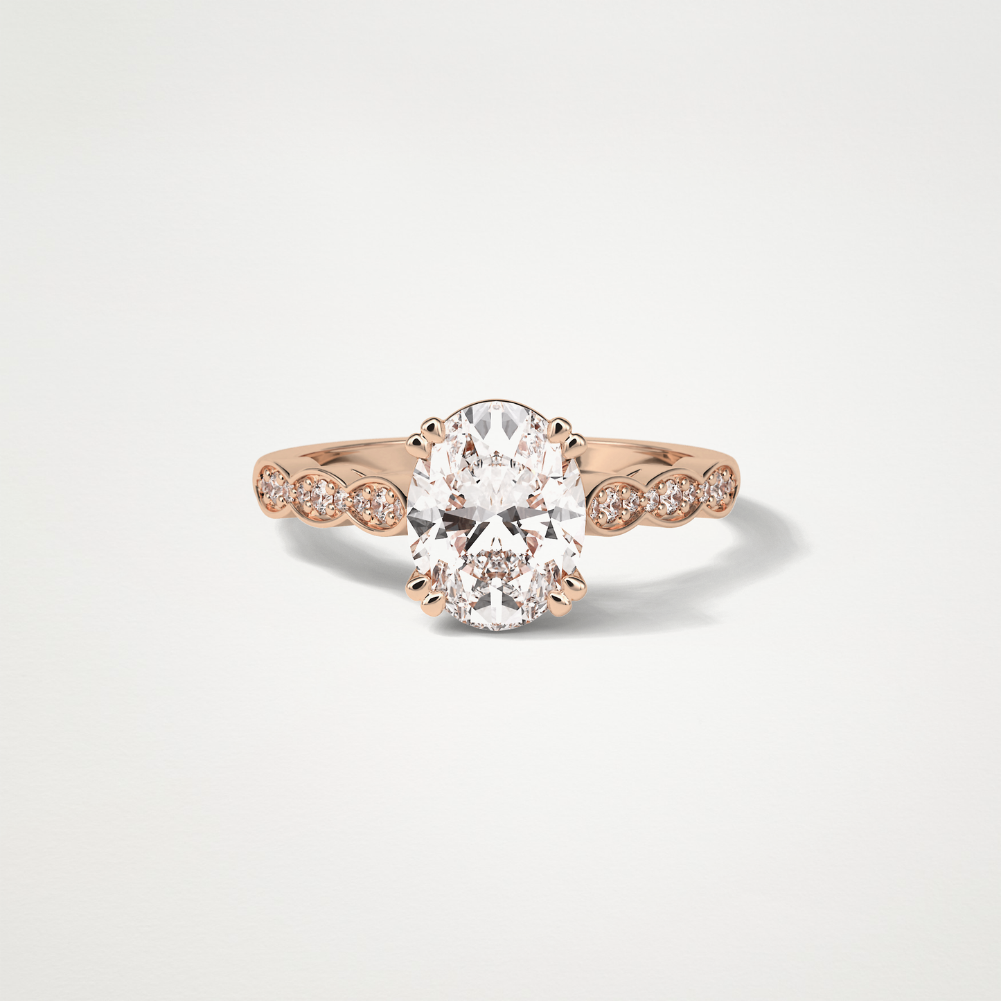 Oval Milgrain Moissanite Engagement Ring – 1.91 CT Lab-Created Brilliance in 10K/14K/18K Gold