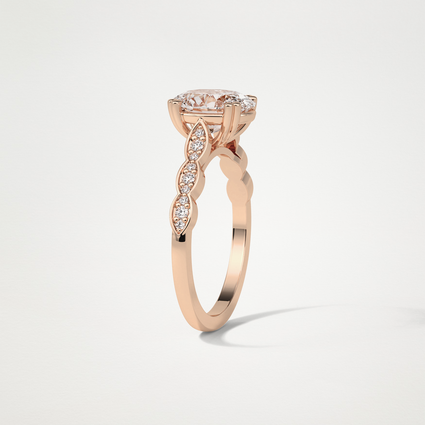 Oval Milgrain Moissanite Engagement Ring – 1.91 CT Lab-Created Brilliance in 10K/14K/18K Gold