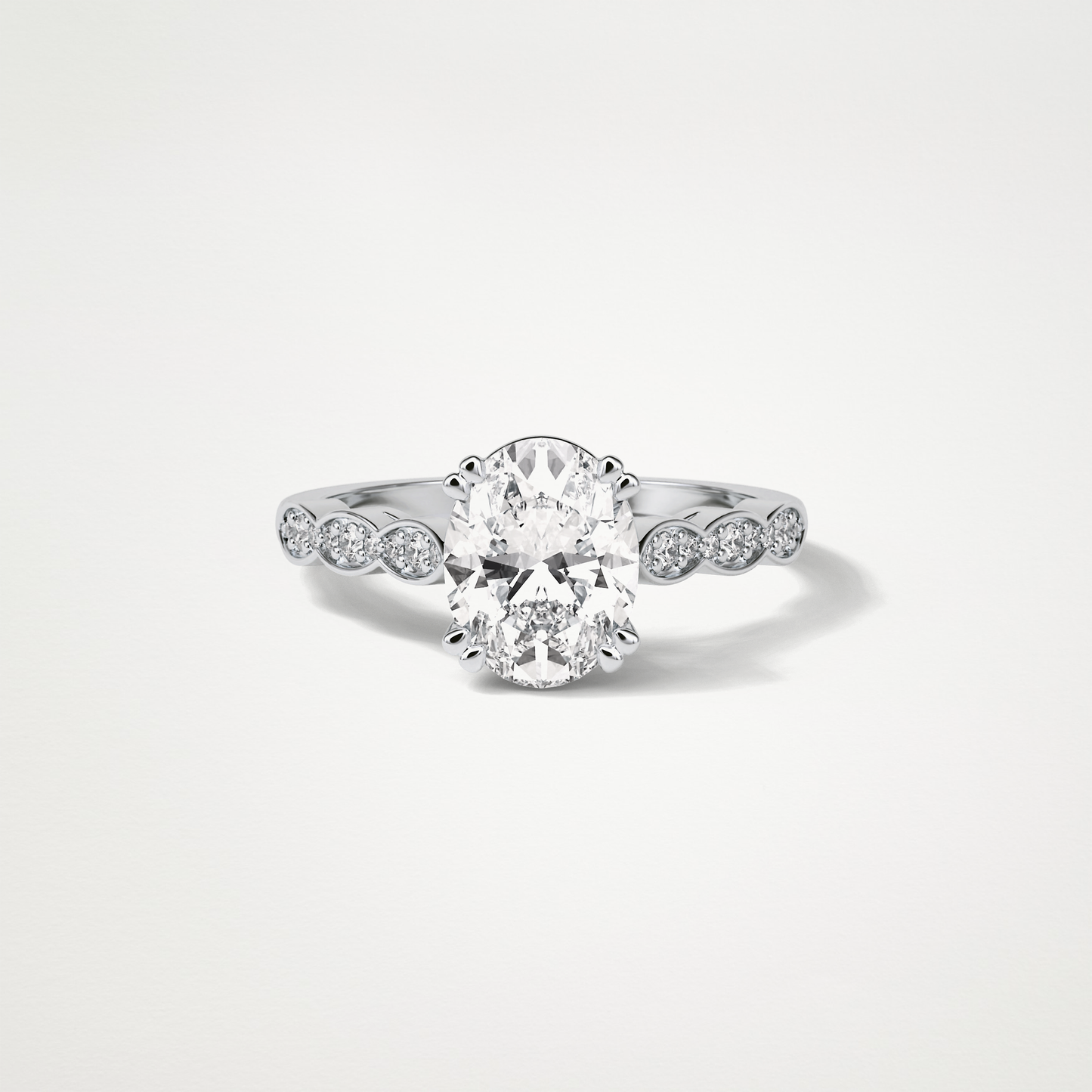 Oval Milgrain Moissanite Engagement Ring – 1.91 CT Lab-Created Brilliance in 10K/14K/18K Gold