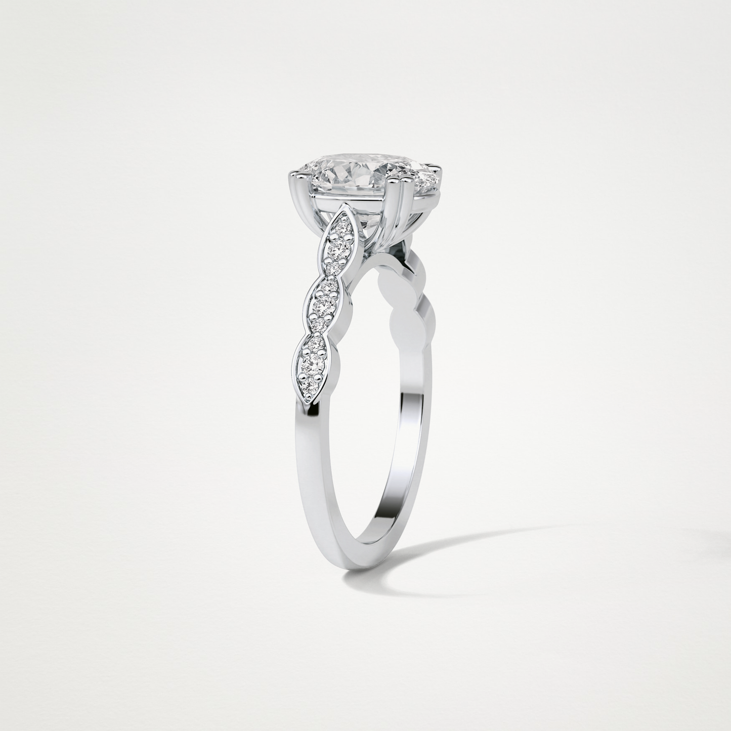 Oval Milgrain Moissanite Engagement Ring – 1.91 CT Lab-Created Brilliance in 10K/14K/18K Gold