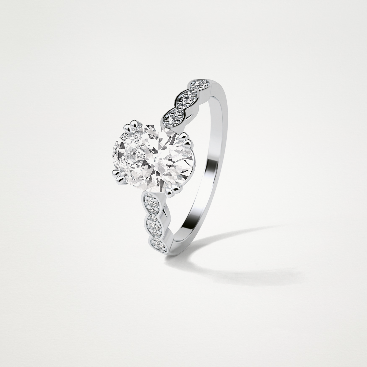 Oval Milgrain Moissanite Engagement Ring – 1.91 CT Lab-Created Brilliance in 10K/14K/18K Gold