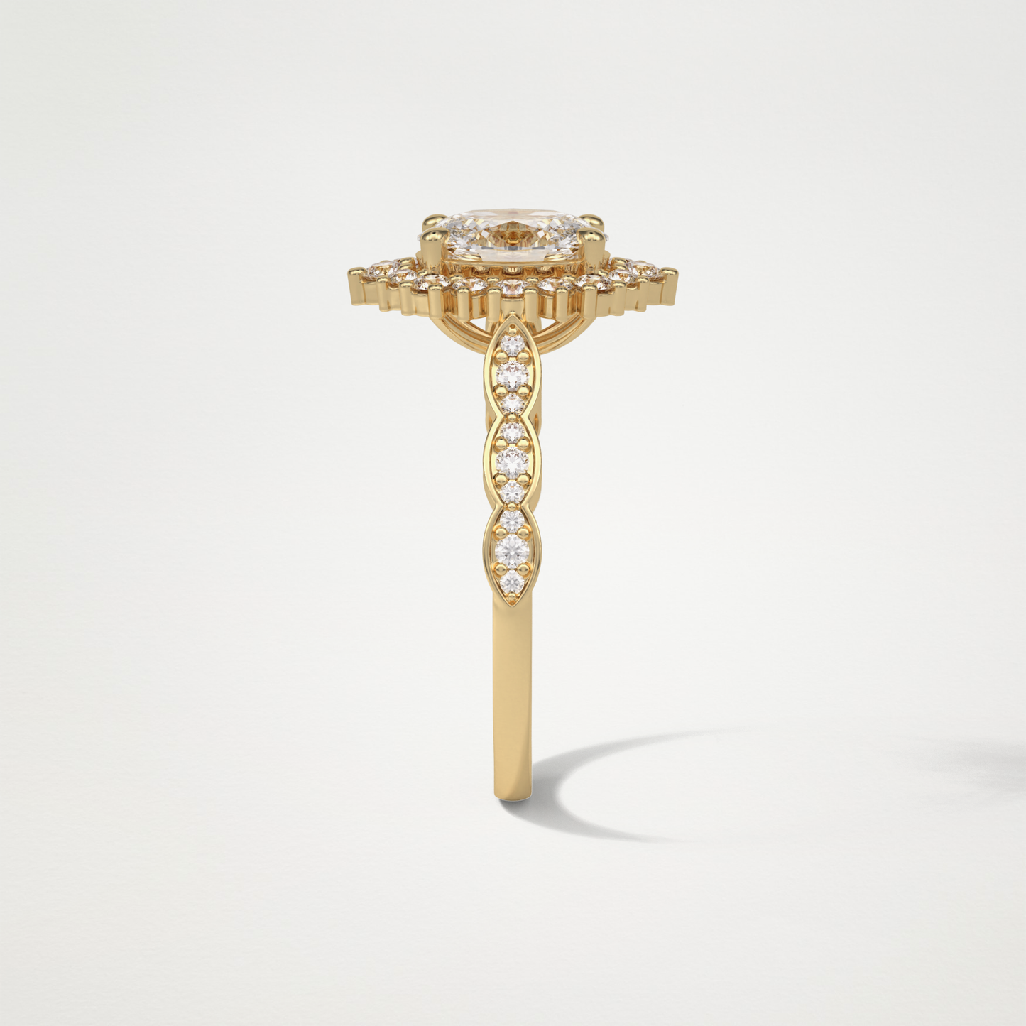 Oval Milgrain Halo Moissanite Engagement Ring – 1.33 CT Lab-Created Brilliance in 10K/14K/18K Gold
