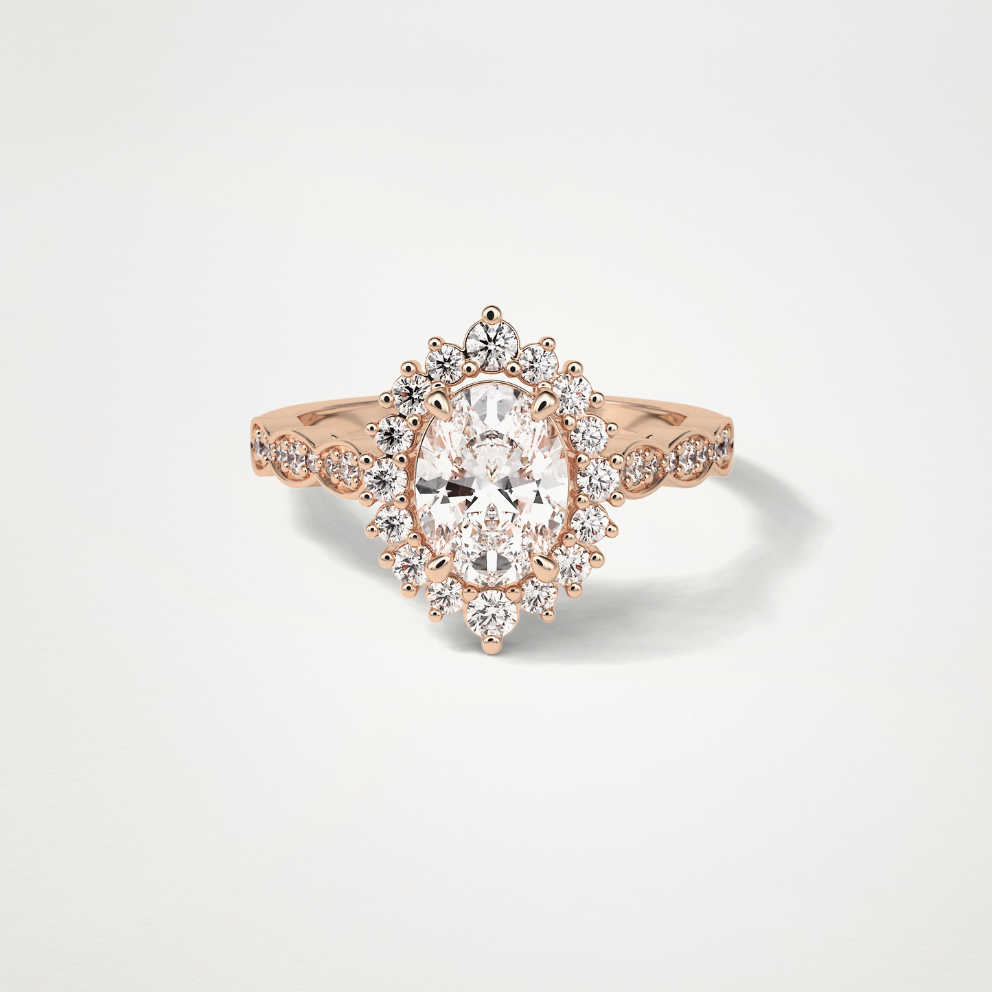 Oval Milgrain Halo Moissanite Engagement Ring – 1.33 CT Lab-Created Brilliance in 10K/14K/18K Gold