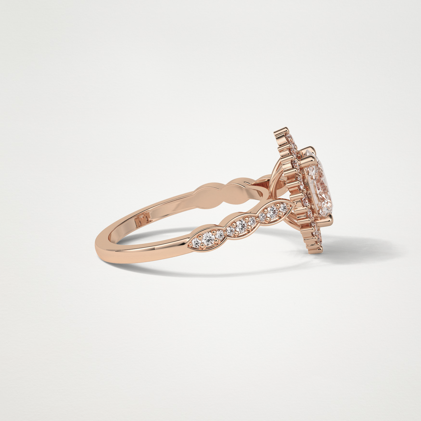 Oval Milgrain Halo Moissanite Engagement Ring – 1.33 CT Lab-Created Brilliance in 10K/14K/18K Gold